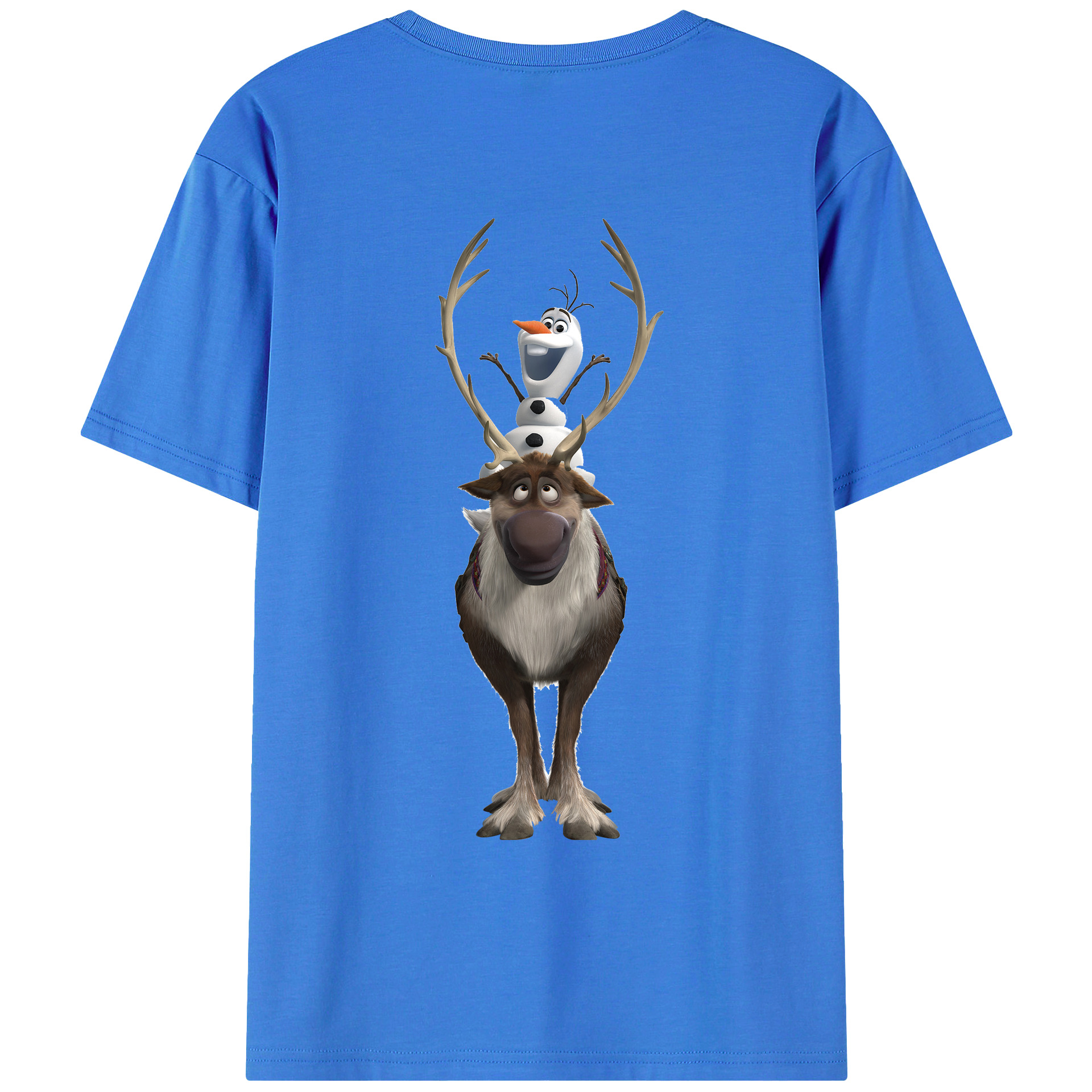 （画像用） アナと雪の女王 アンナ エルサ Frozen Anna Elsa 綿100％ メンズ半袖Tシャツ（バックプリント） 通気性