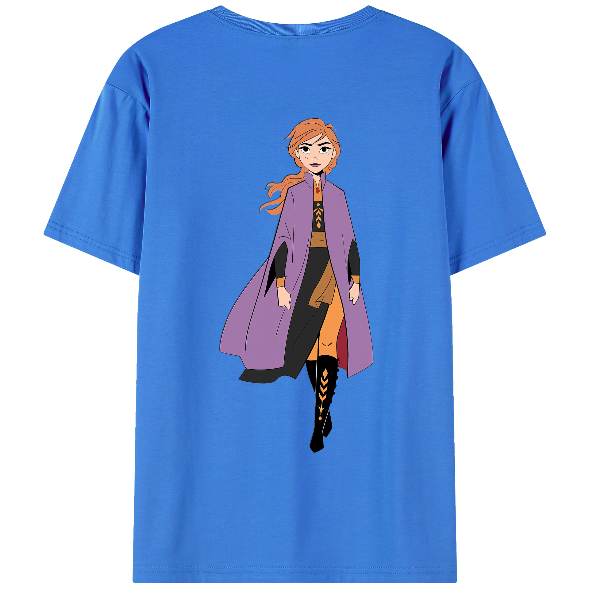 （画像用） アナと雪の女王 アンナ エルサ Frozen Anna Elsa 綿100％ メンズ半袖Tシャツ（バックプリント） 通気性