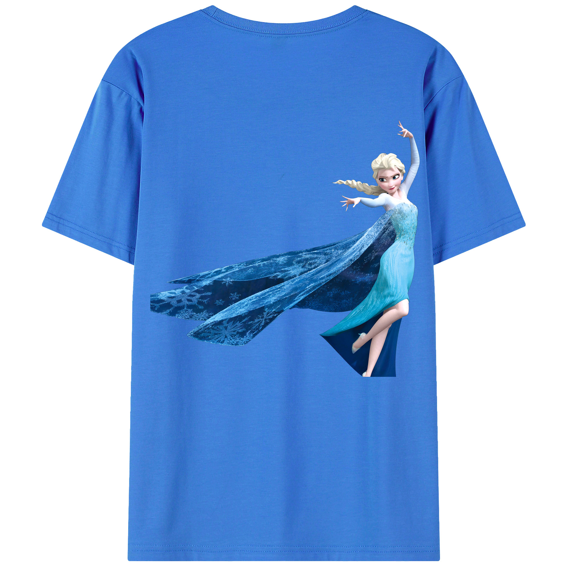 （画像用） アナと雪の女王 アンナ エルサ Frozen Anna Elsa 綿100％ メンズ半袖Tシャツ（バックプリント） 通気性