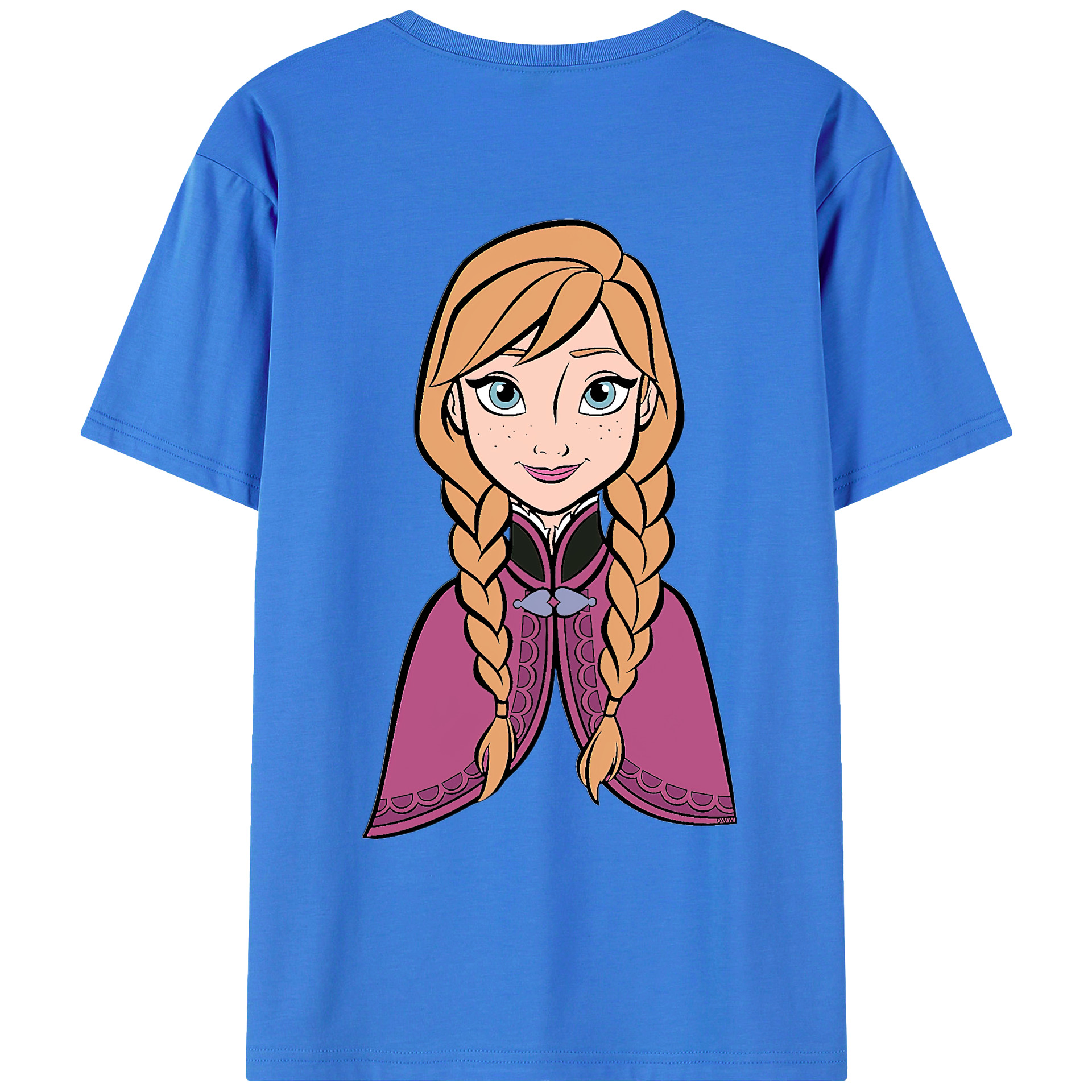 （画像用） アナと雪の女王 アンナ エルサ Frozen Anna Elsa 綿100％ メンズ半袖Tシャツ（バックプリント） 通気性