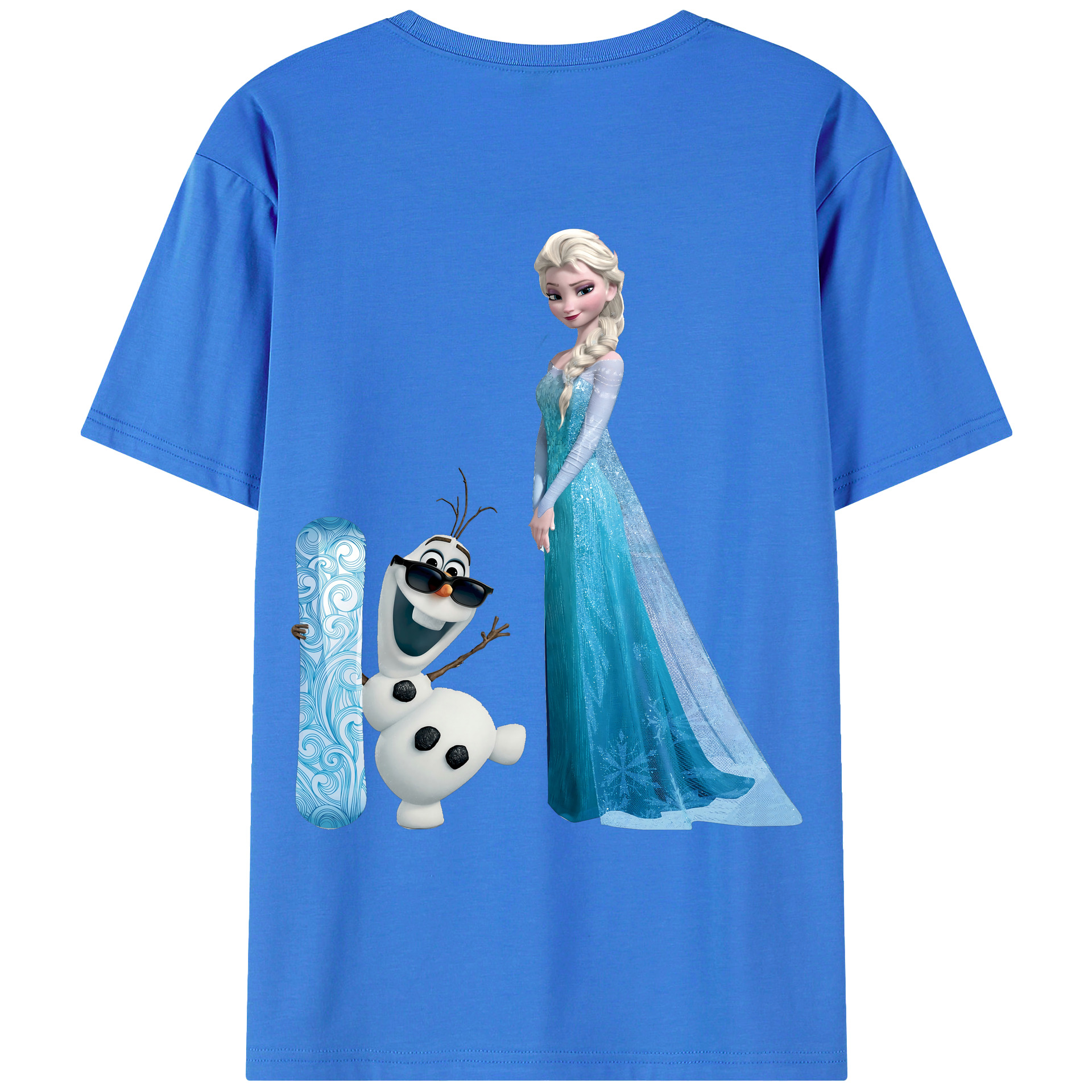 （画像用） アナと雪の女王 アンナ エルサ Frozen Anna Elsa 綿100％ メンズ半袖Tシャツ（バックプリント） 通気性