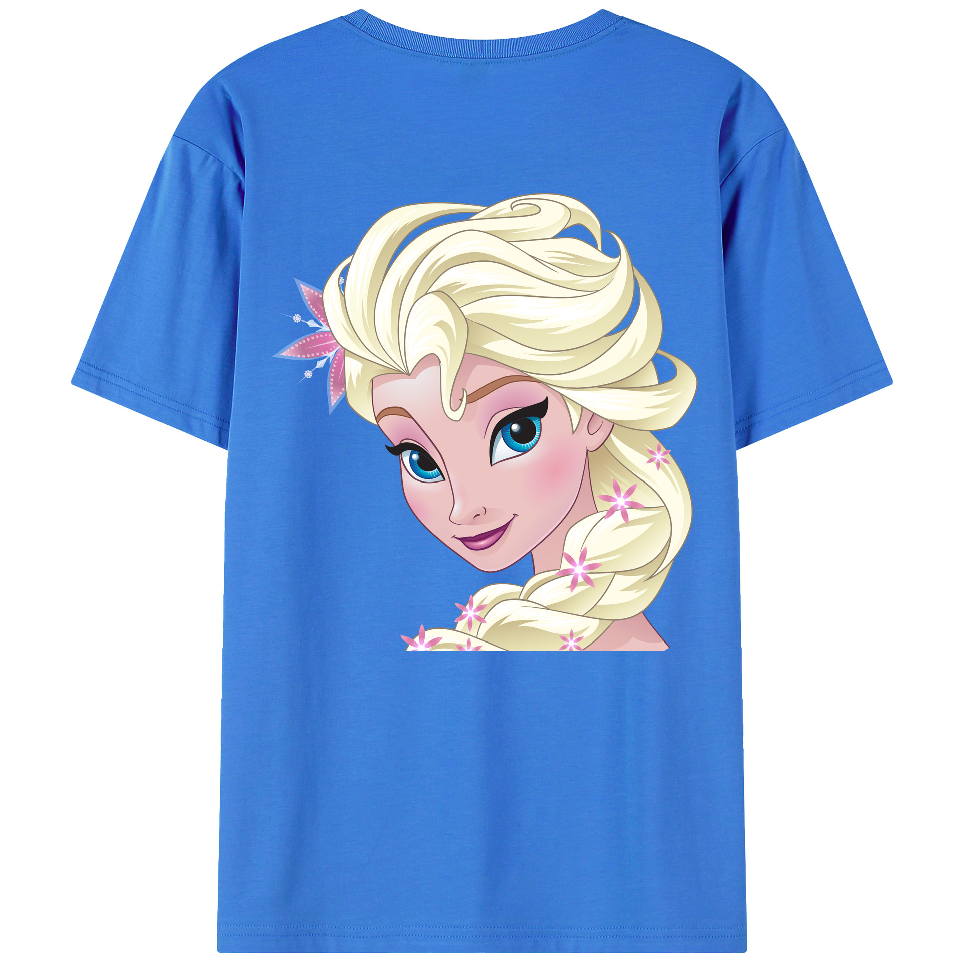 （画像用） アナと雪の女王 アンナ エルサ Frozen Anna Elsa 綿100％ メンズ半袖Tシャツ（バックプリント） 通気性