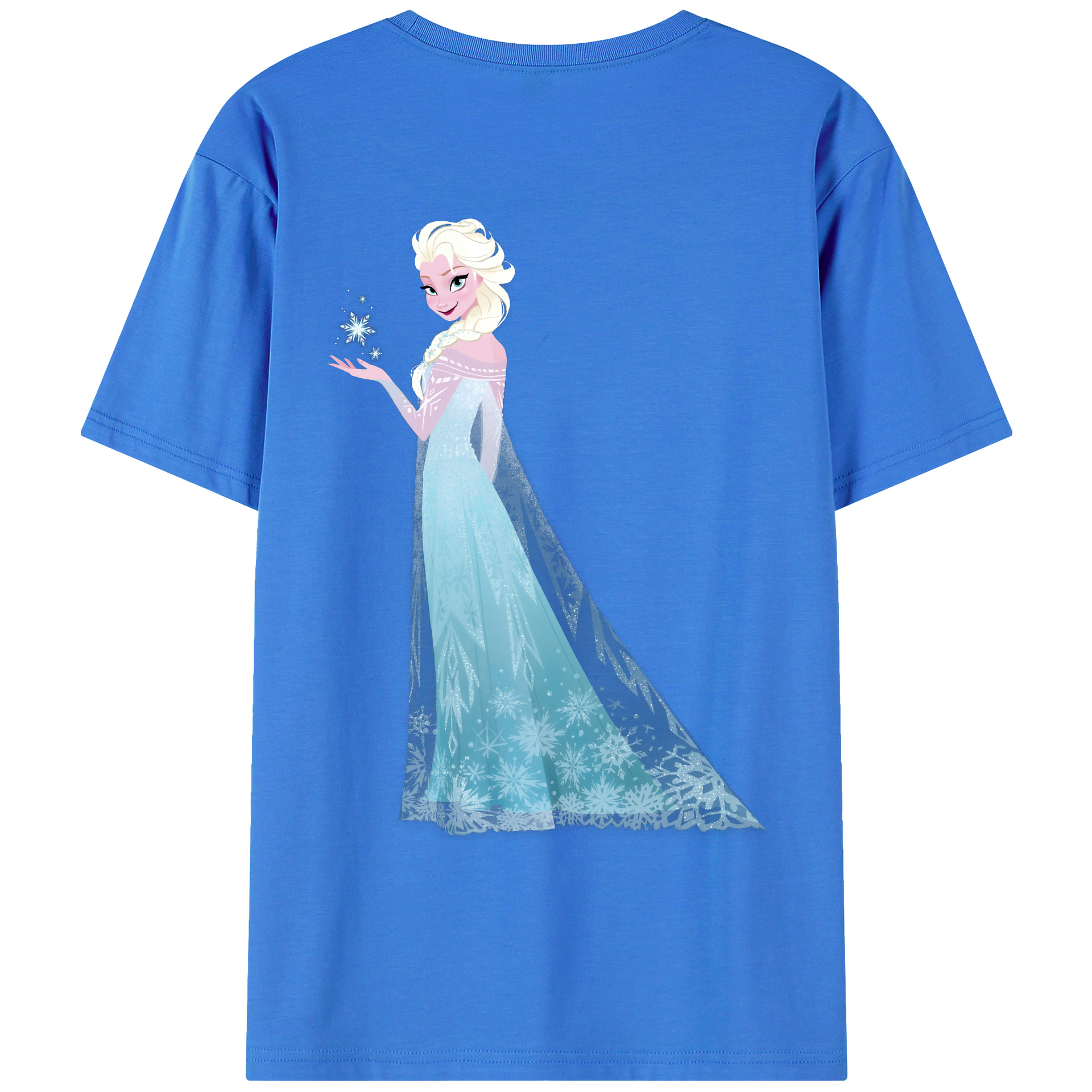 （画像用） アナと雪の女王 アンナ エルサ Frozen Anna Elsa 綿100％ メンズ半袖Tシャツ（バックプリント） 通気性