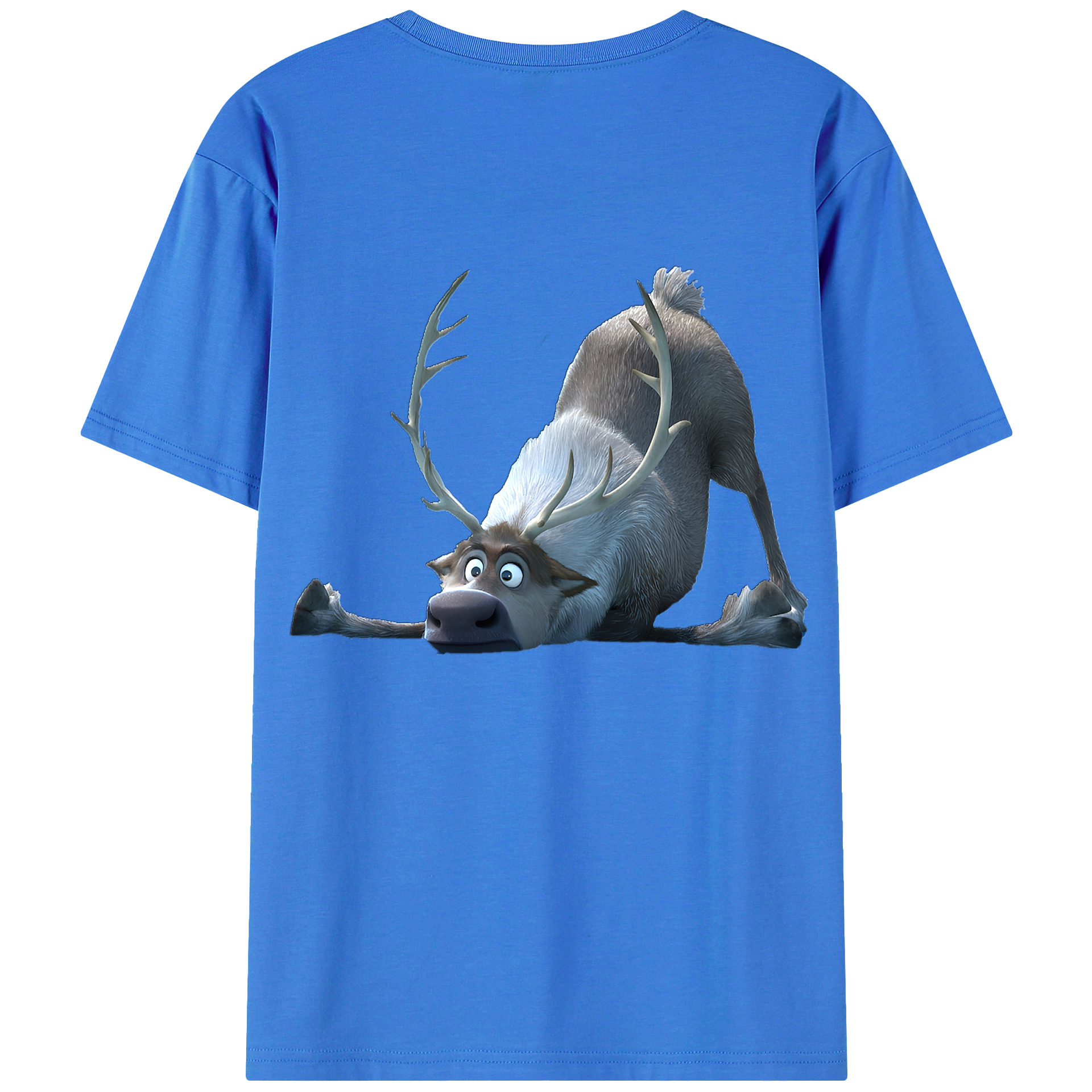（画像用） アナと雪の女王 アンナ エルサ Frozen Anna Elsa 綿100％ メンズ半袖Tシャツ（バックプリント） 通気性