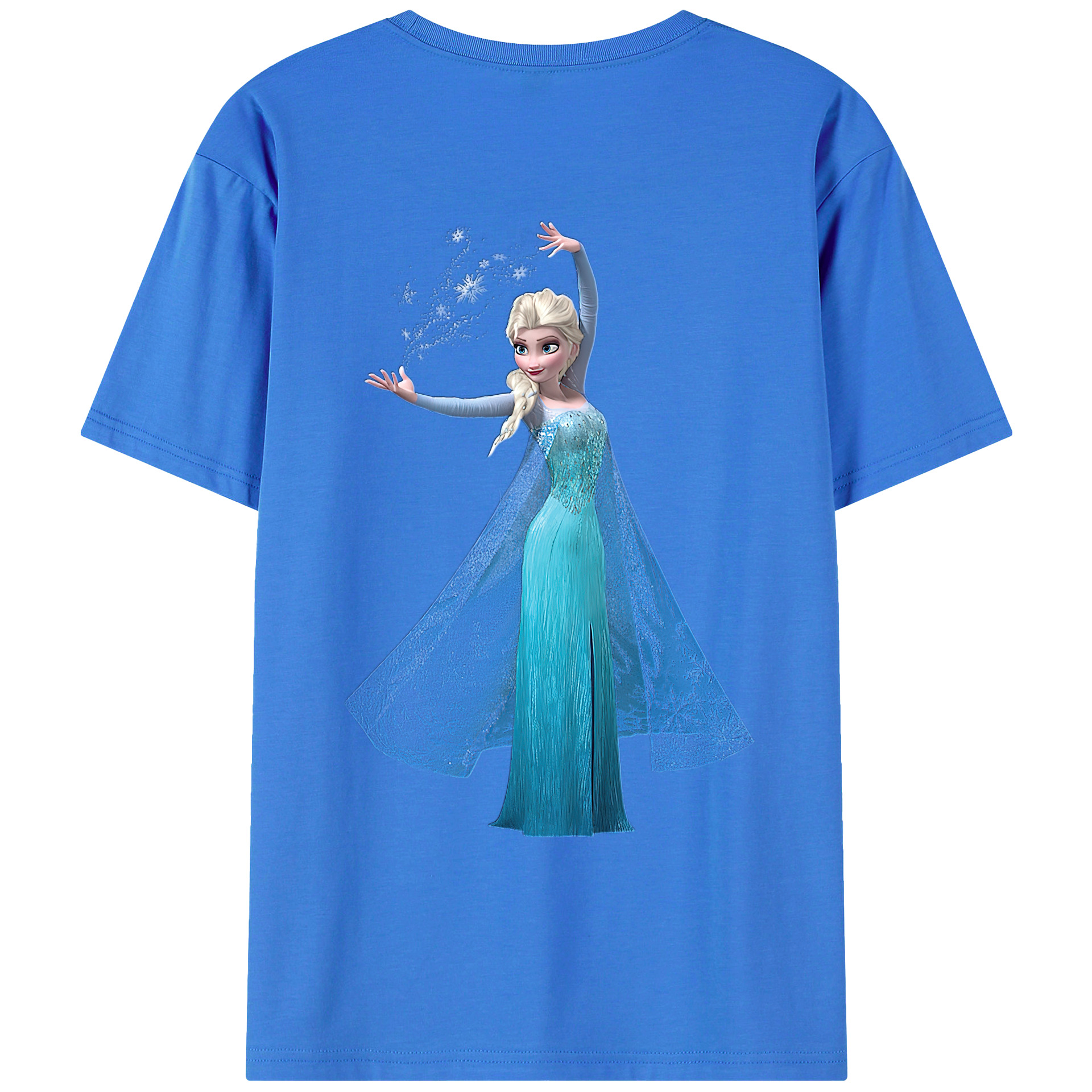 （画像用） アナと雪の女王 アンナ エルサ Frozen Anna Elsa 綿100％ メンズ半袖Tシャツ（バックプリント） 通気性