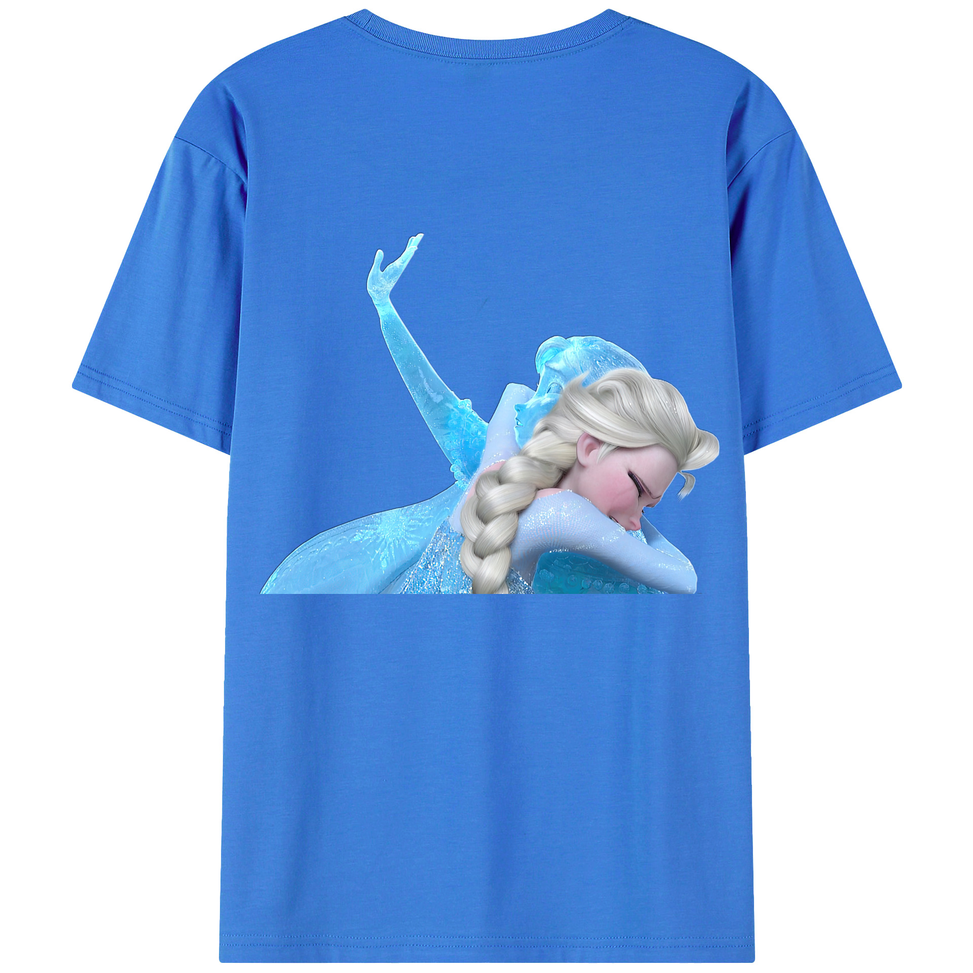 （画像用） アナと雪の女王 アンナ エルサ Frozen Anna Elsa 綿100％ メンズ半袖Tシャツ（バックプリント） 通気性