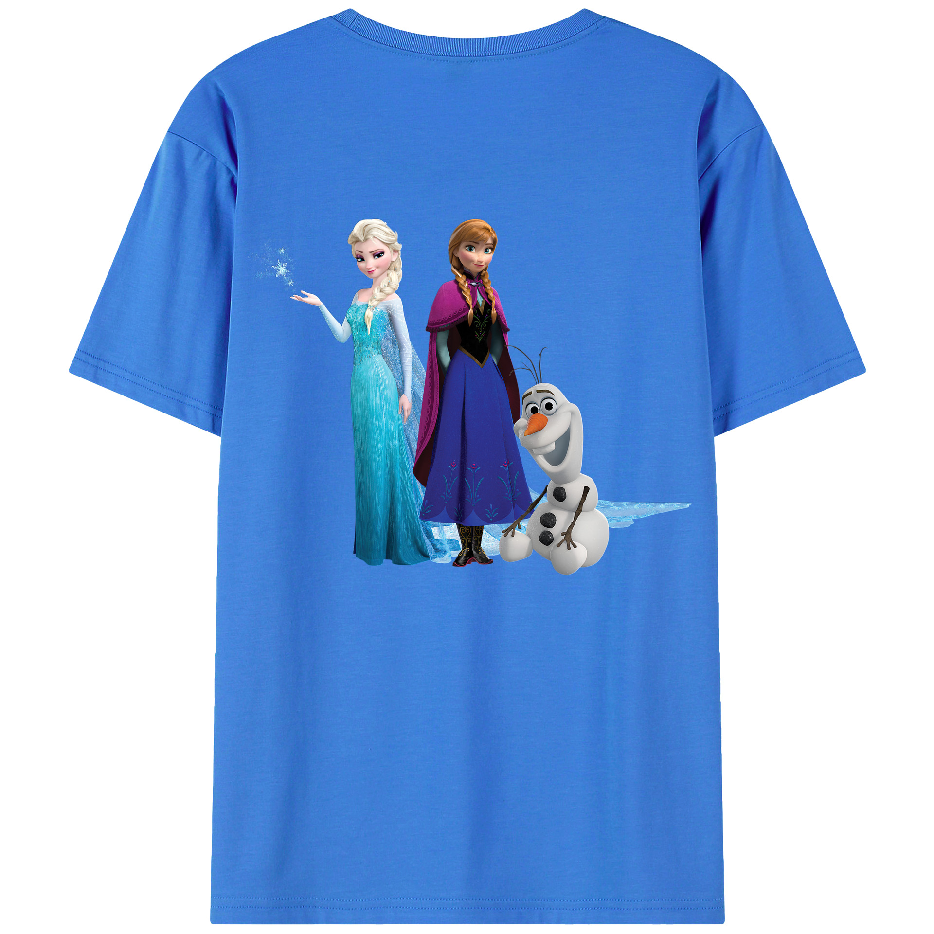 （画像用） アナと雪の女王 アンナ エルサ Frozen Anna Elsa 綿100％ メンズ半袖Tシャツ（バックプリント） 通気性