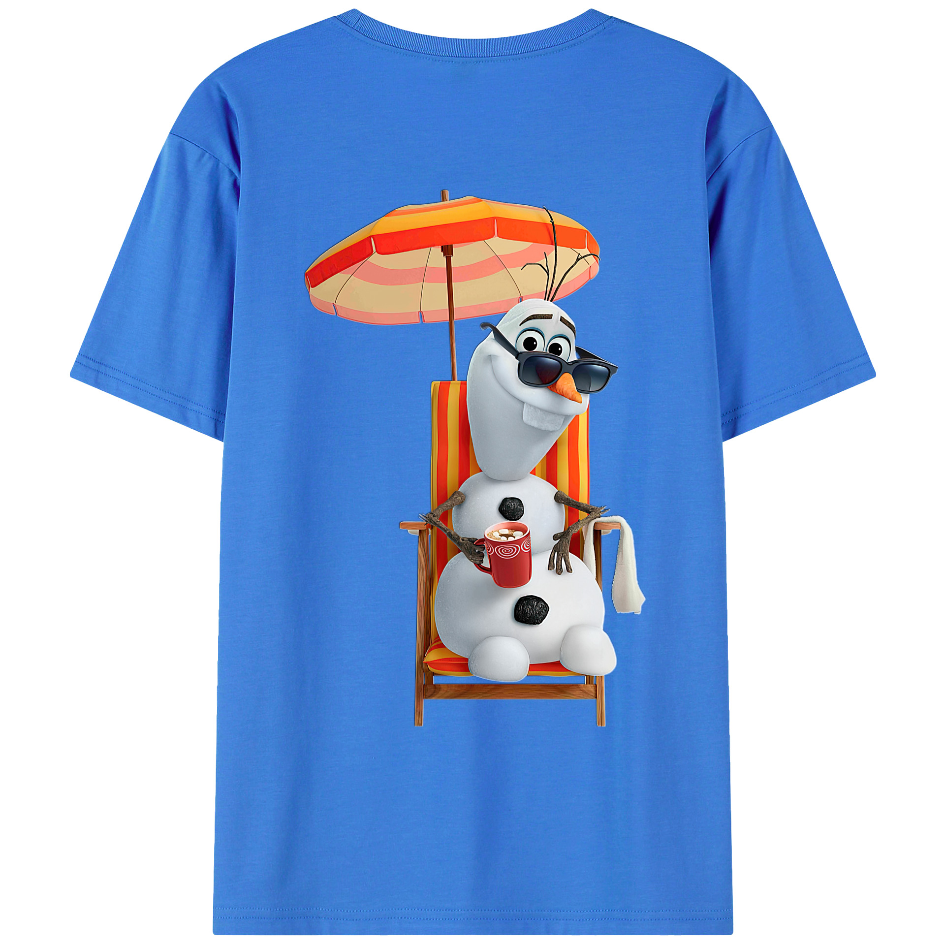 （画像用） アナと雪の女王 アンナ エルサ Frozen Anna Elsa 綿100％ メンズ半袖Tシャツ（バックプリント） 通気性