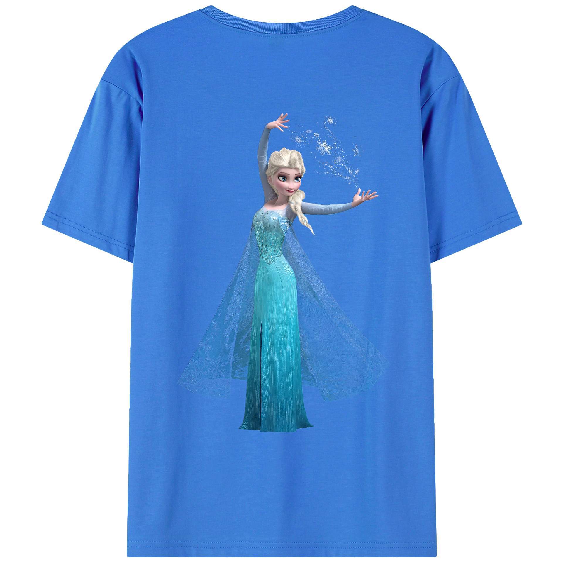 （画像用） アナと雪の女王 アンナ エルサ Frozen Anna Elsa 綿100％ メンズ半袖Tシャツ（バックプリント） 通気性