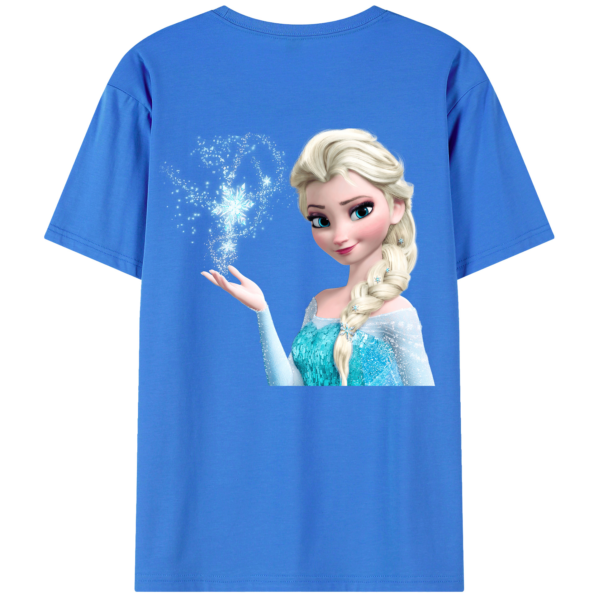 （画像用） アナと雪の女王 アンナ エルサ Frozen Anna Elsa 綿100％ メンズ半袖Tシャツ（バックプリント） 通気性