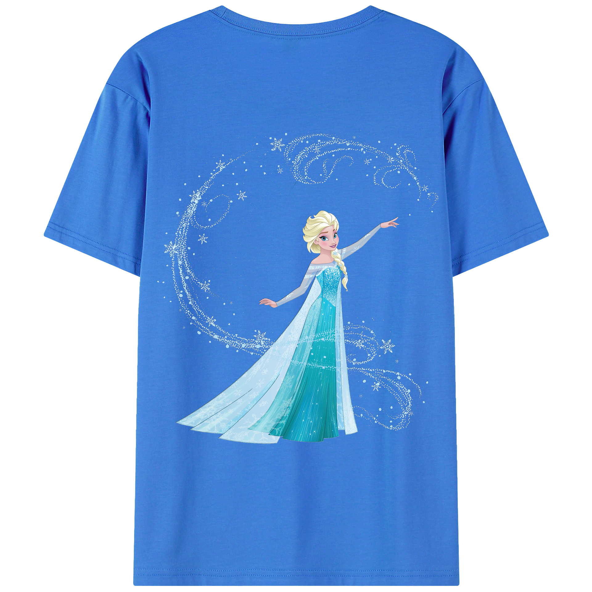 （画像用） アナと雪の女王 アンナ エルサ Frozen Anna Elsa 綿100％ メンズ半袖Tシャツ（バックプリント） 通気性
