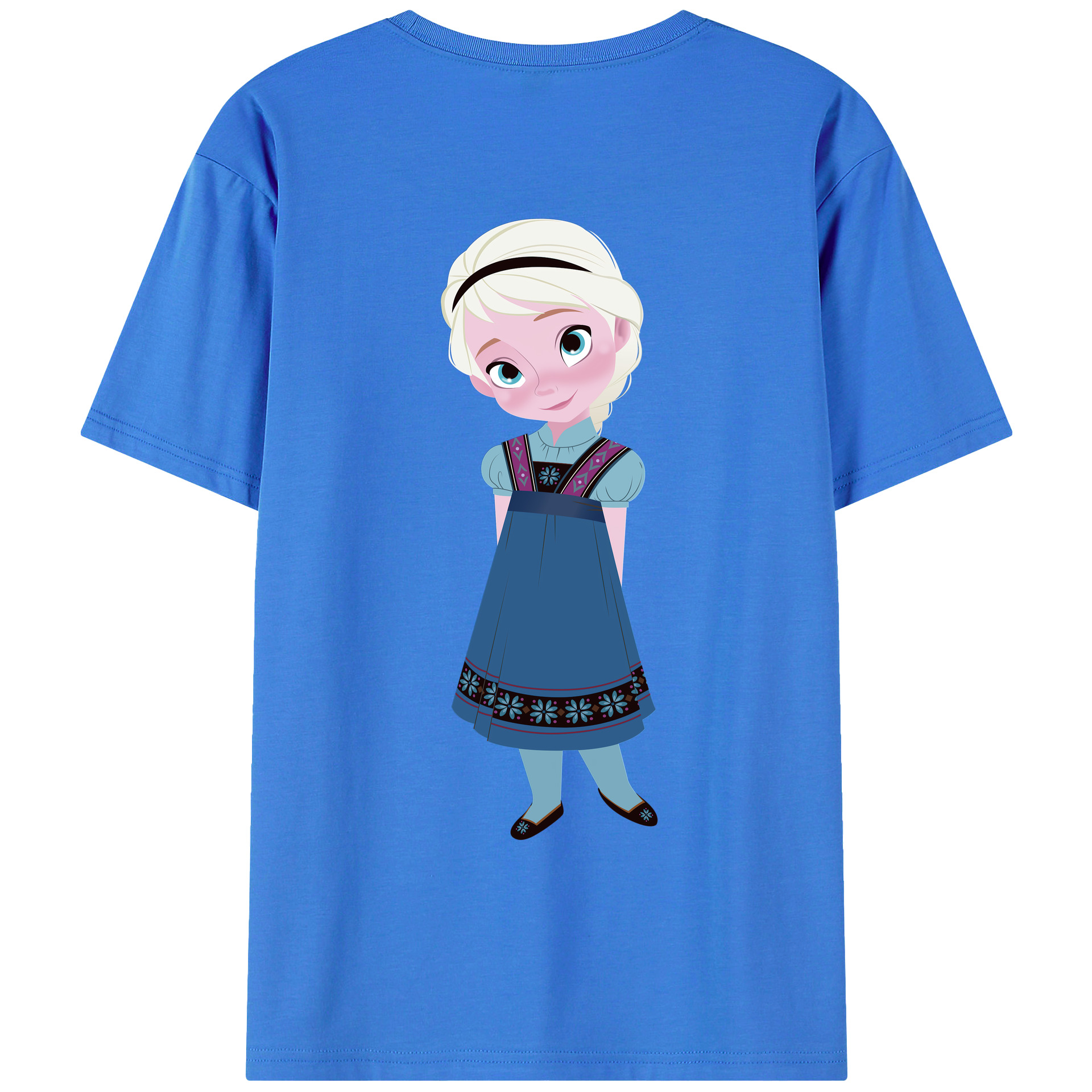 （画像用） アナと雪の女王 アンナ エルサ Frozen Anna Elsa 綿100％ メンズ半袖Tシャツ（バックプリント） 通気性