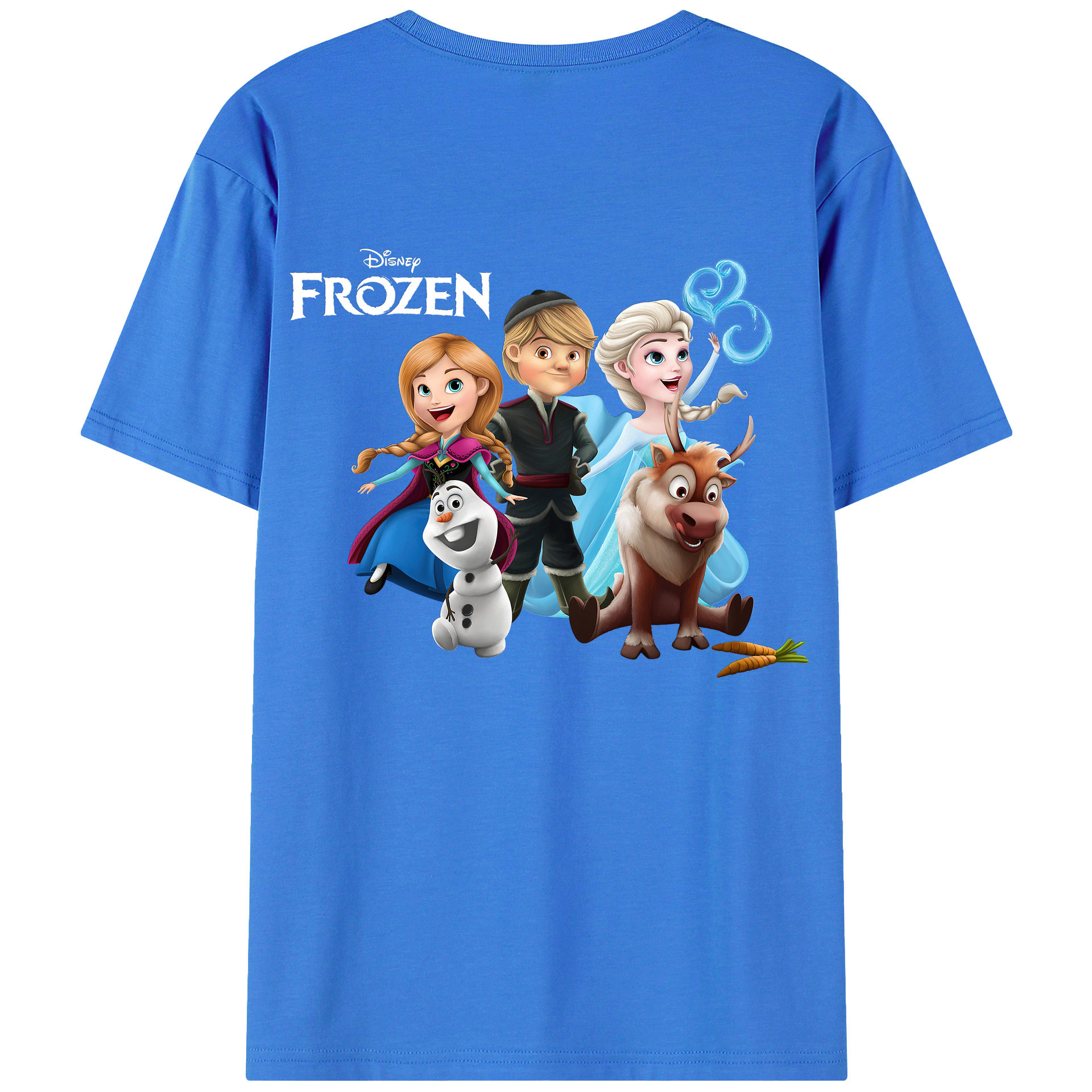 （画像用） アナと雪の女王 アンナ エルサ Frozen Anna Elsa 綿100％ メンズ半袖Tシャツ（バックプリント） 通気性