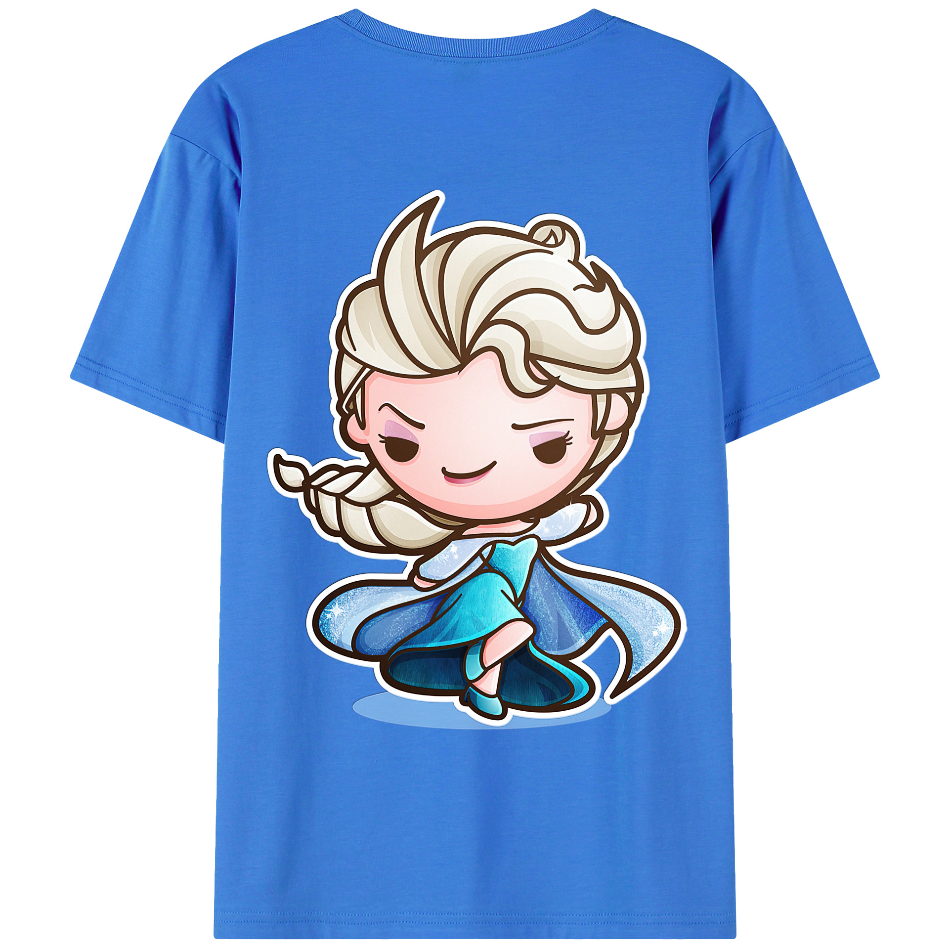 （画像用） アナと雪の女王 アンナ エルサ Frozen Anna Elsa 綿100％ メンズ半袖Tシャツ（バックプリント） 通気性