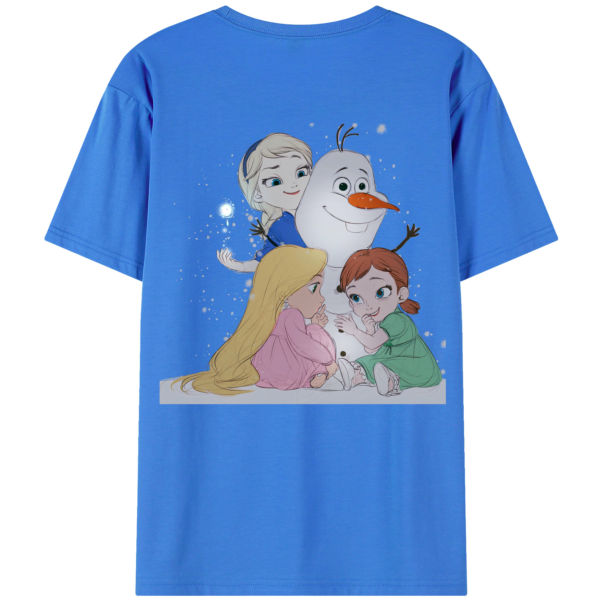 （画像用） アナと雪の女王 アンナ エルサ Frozen Anna Elsa 綿100％ メンズ半袖Tシャツ（バックプリント） 通気性