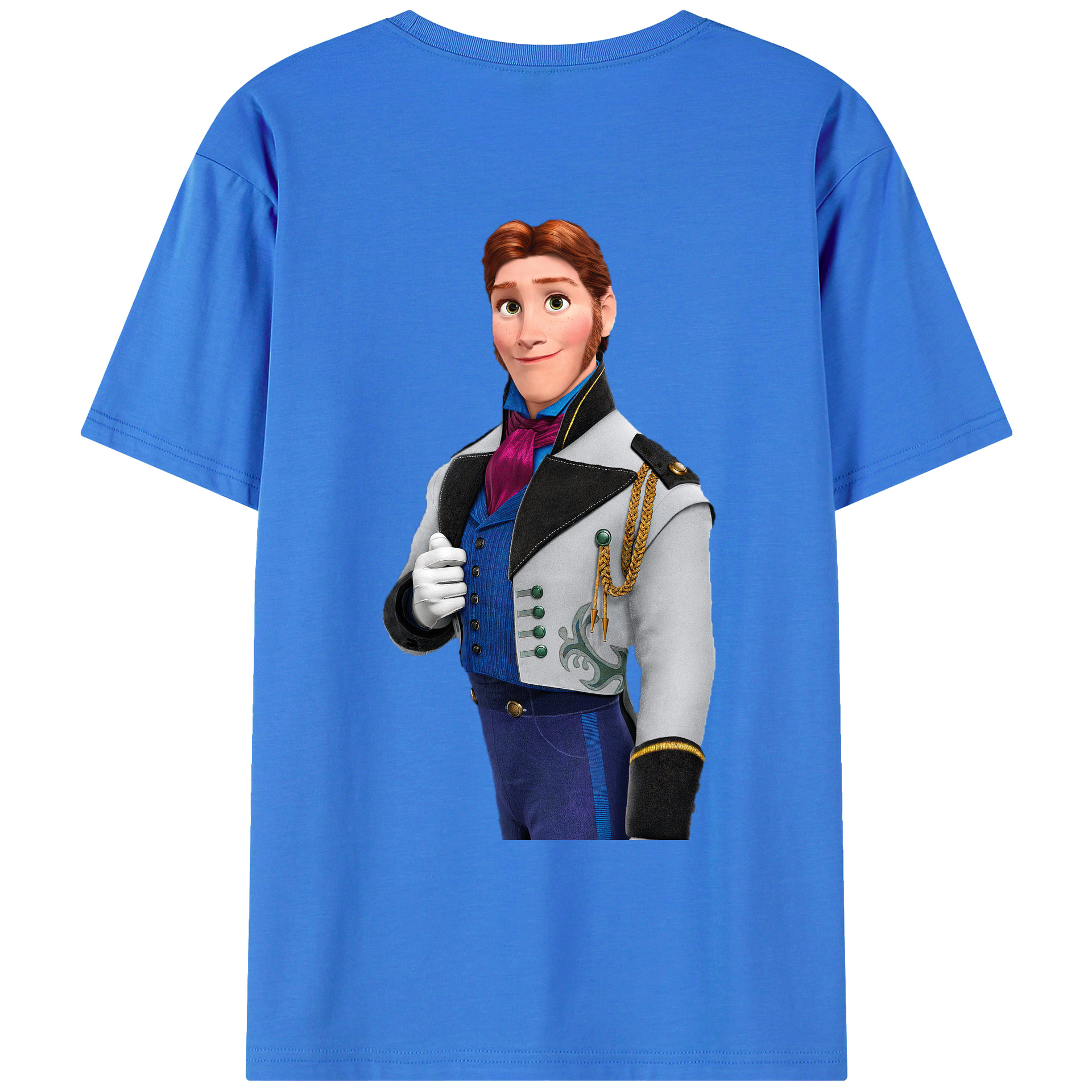 （画像用） アナと雪の女王 アンナ エルサ Frozen Anna Elsa 綿100％ メンズ半袖Tシャツ（バックプリント） 通気性