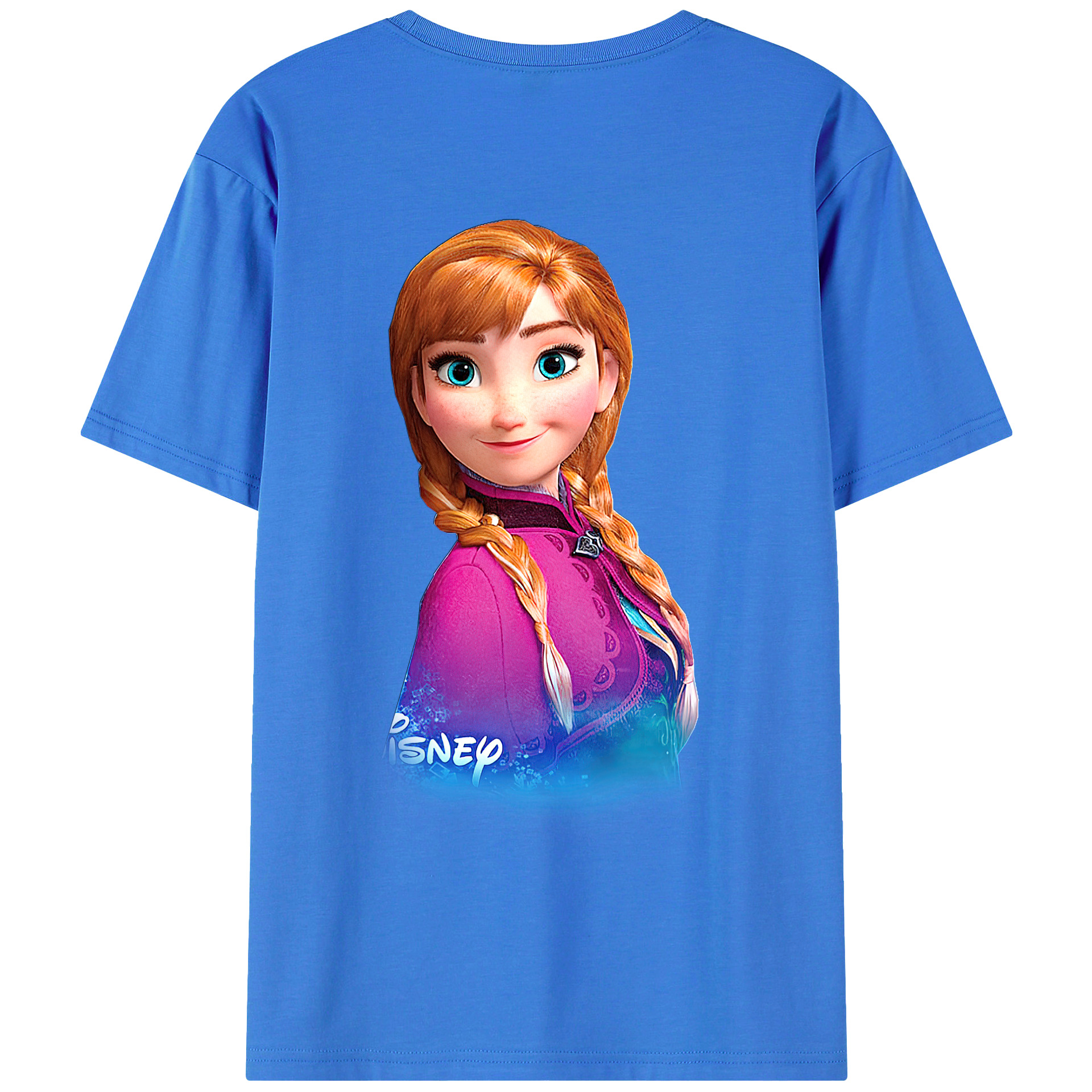 （画像用） アナと雪の女王 アンナ エルサ Frozen Anna Elsa 綿100％ メンズ半袖Tシャツ（バックプリント） 通気性