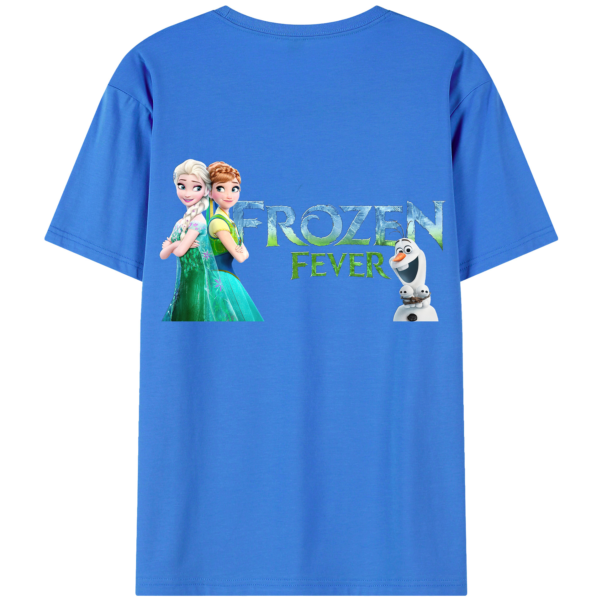 （画像用） アナと雪の女王 アンナ エルサ Frozen Anna Elsa 綿100％ メンズ半袖Tシャツ（バックプリント） 通気性