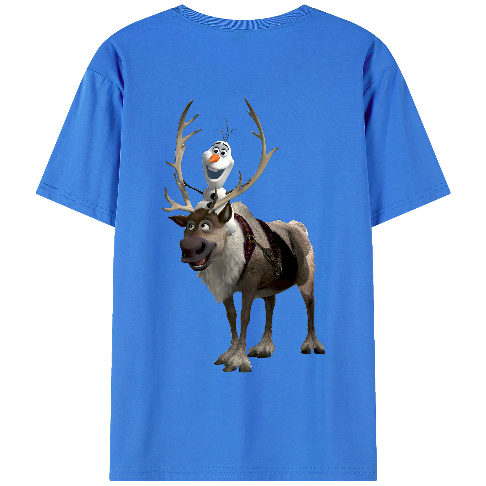 （画像用） アナと雪の女王 アンナ エルサ Frozen Anna Elsa 綿100％ メンズ半袖Tシャツ（バックプリント） 通気性