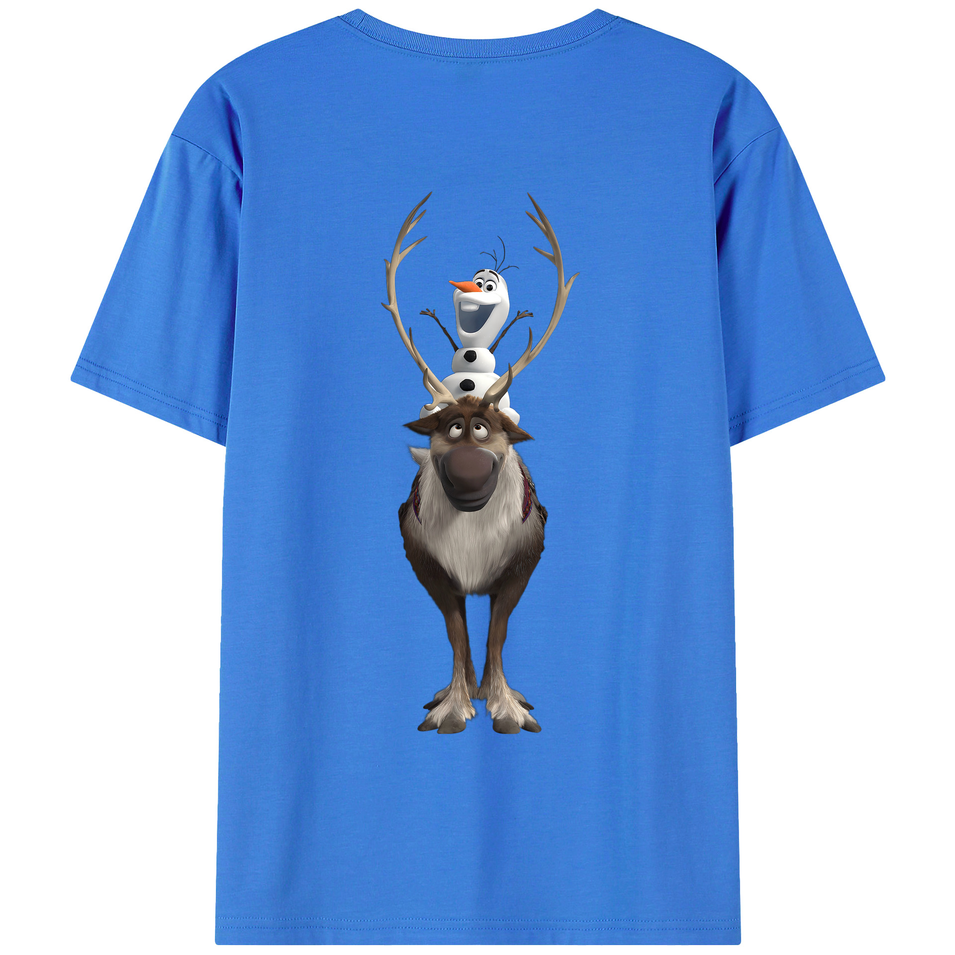 （画像用） アナと雪の女王 アンナ エルサ Frozen Anna Elsa 綿100％ メンズ半袖Tシャツ（バックプリント） 通気性