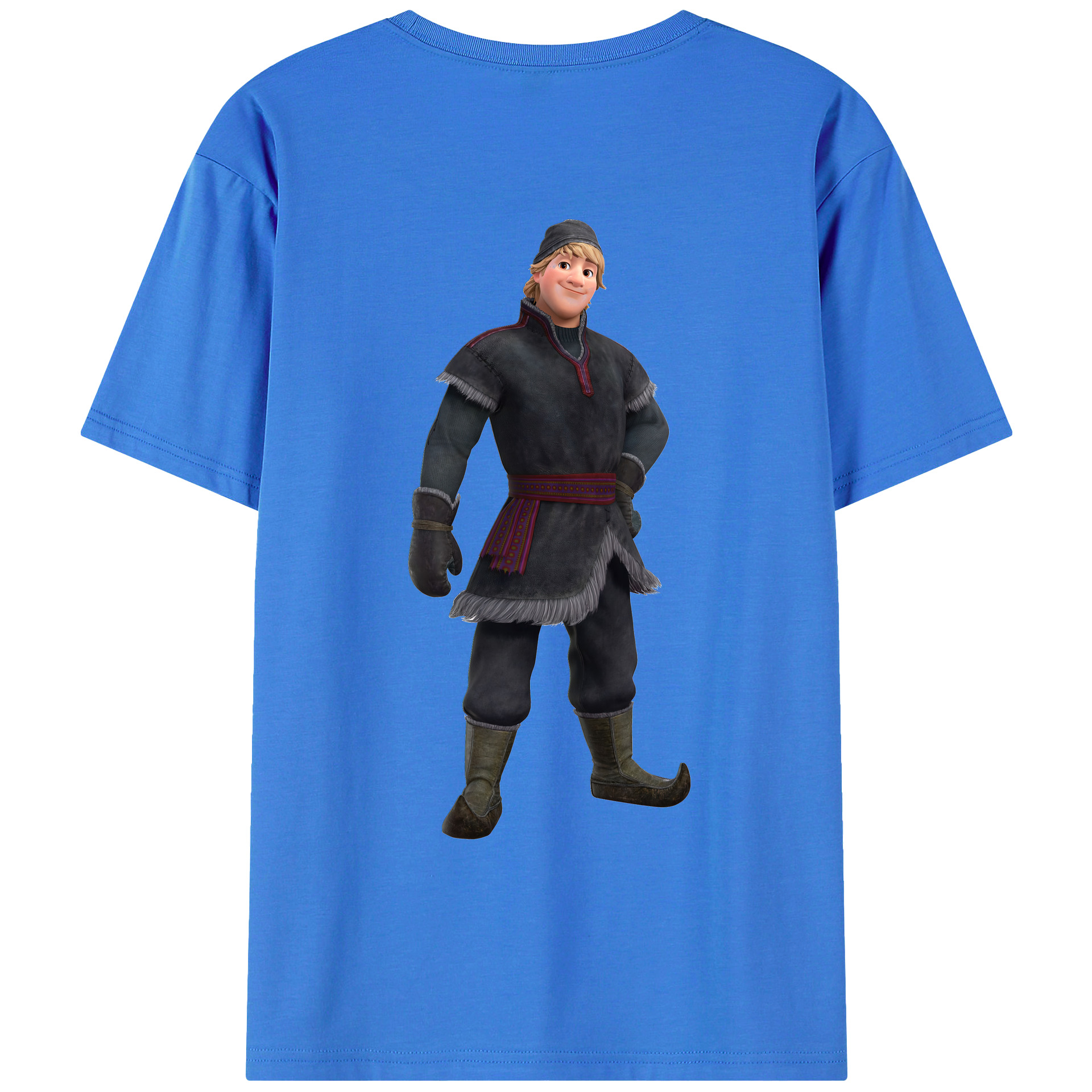 （画像用） アナと雪の女王 アンナ エルサ Frozen Anna Elsa 綿100％ メンズ半袖Tシャツ（バックプリント） 通気性