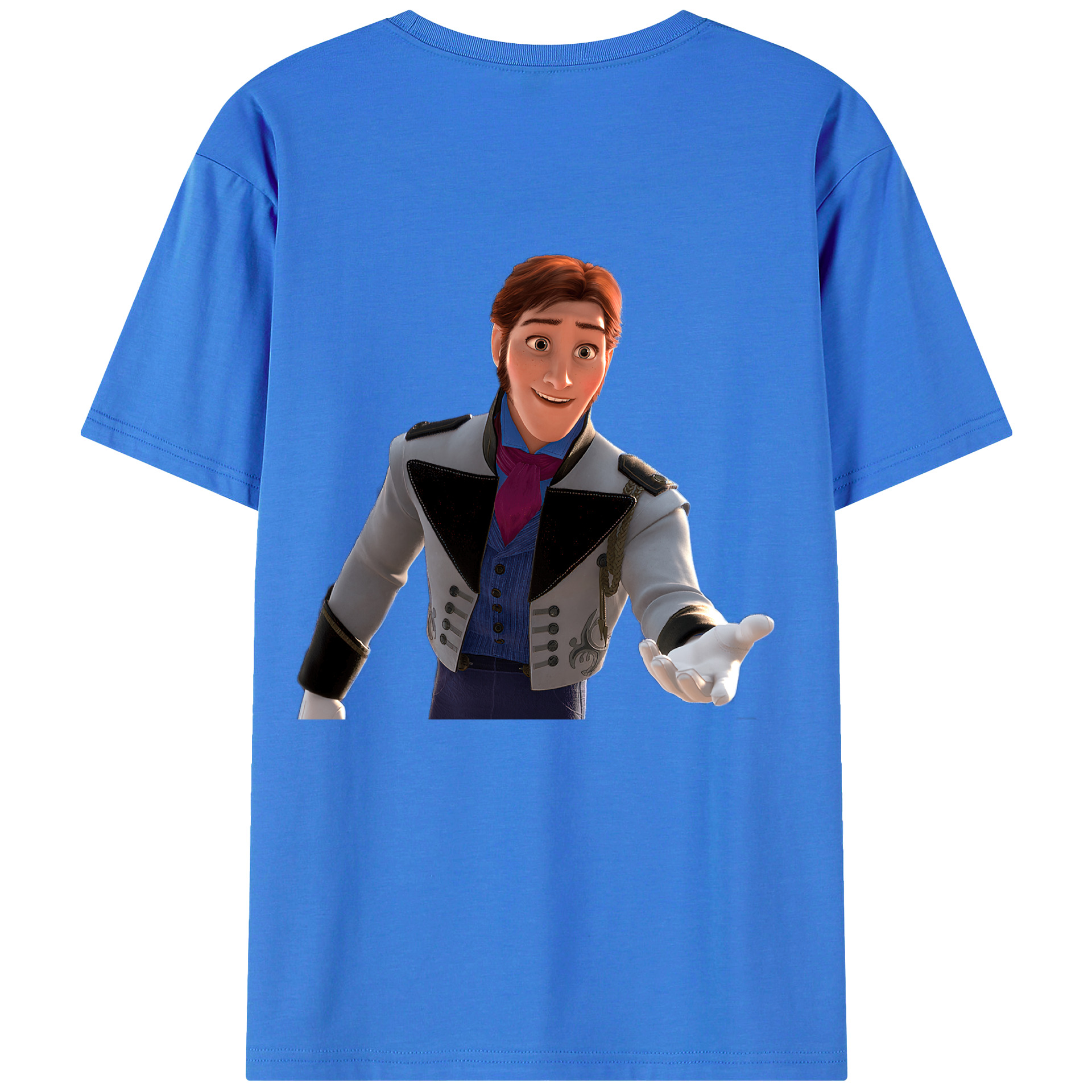 （画像用） アナと雪の女王 アンナ エルサ Frozen Anna Elsa 綿100％ メンズ半袖Tシャツ（バックプリント） 通気性