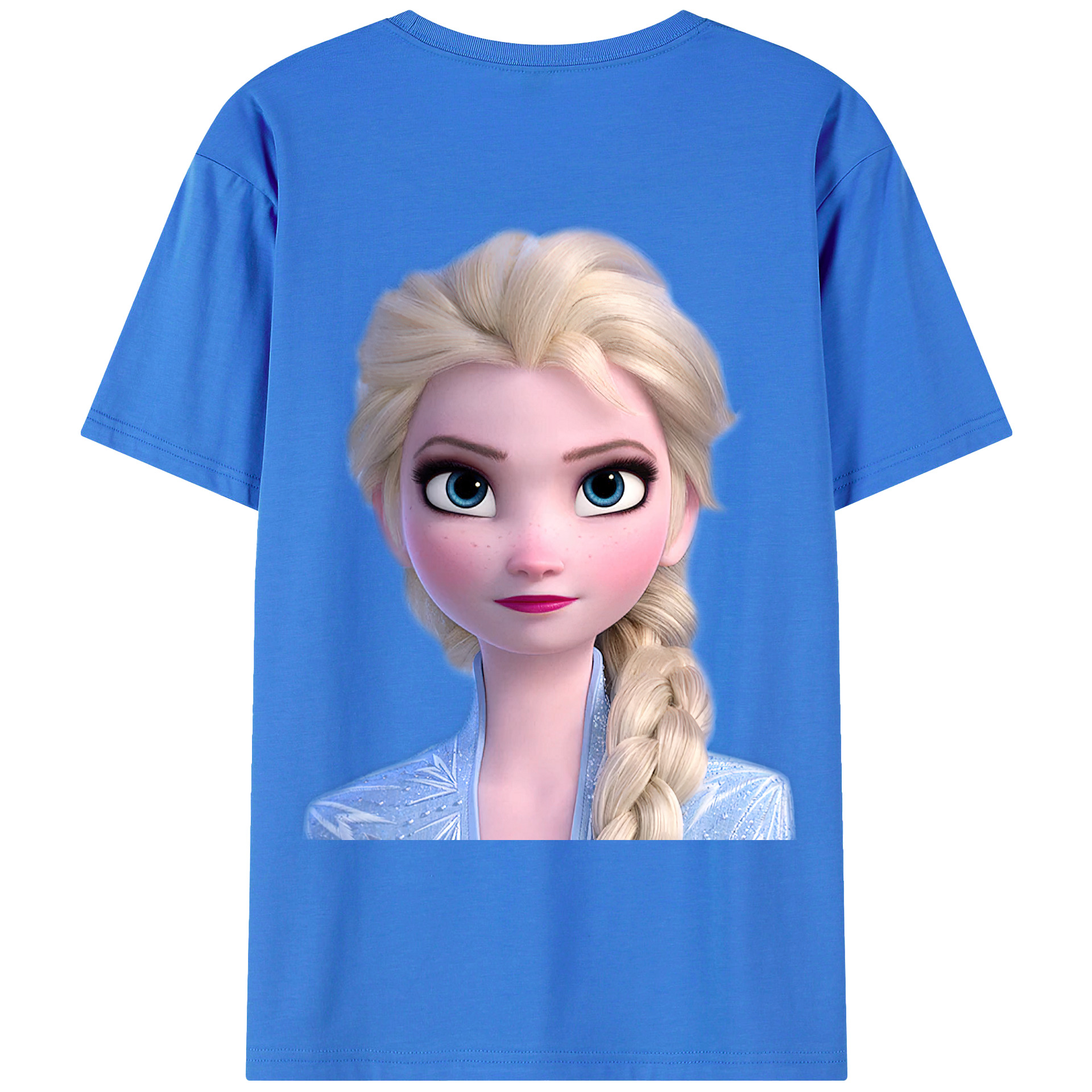 （画像用） アナと雪の女王 アンナ エルサ Frozen Anna Elsa 綿100％ メンズ半袖Tシャツ（バックプリント） 通気性
