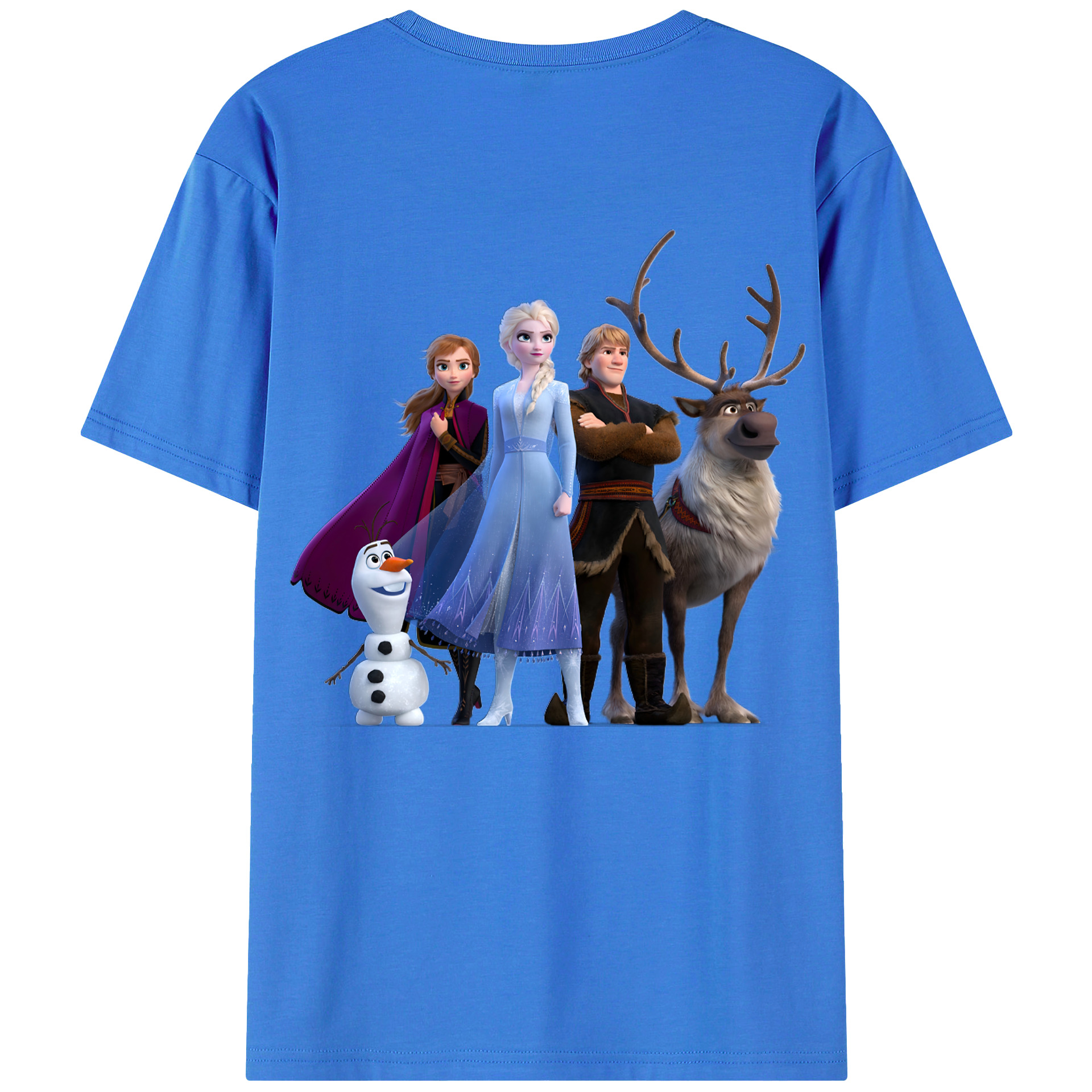 （画像用） アナと雪の女王 アンナ エルサ Frozen Anna Elsa 綿100％ メンズ半袖Tシャツ（バックプリント） 通気性
