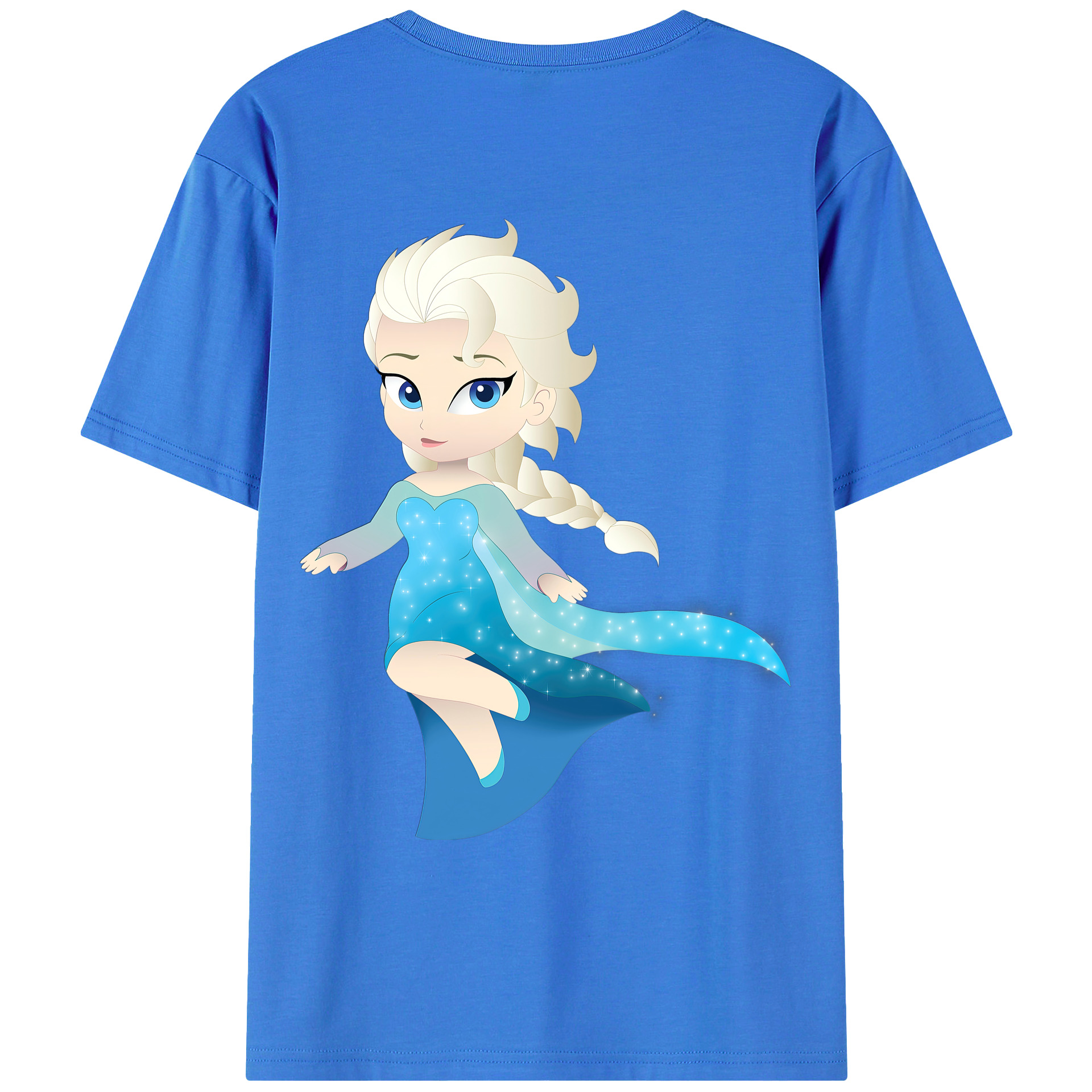（画像用） アナと雪の女王 アンナ エルサ Frozen Anna Elsa 綿100％ メンズ半袖Tシャツ（バックプリント） 通気性