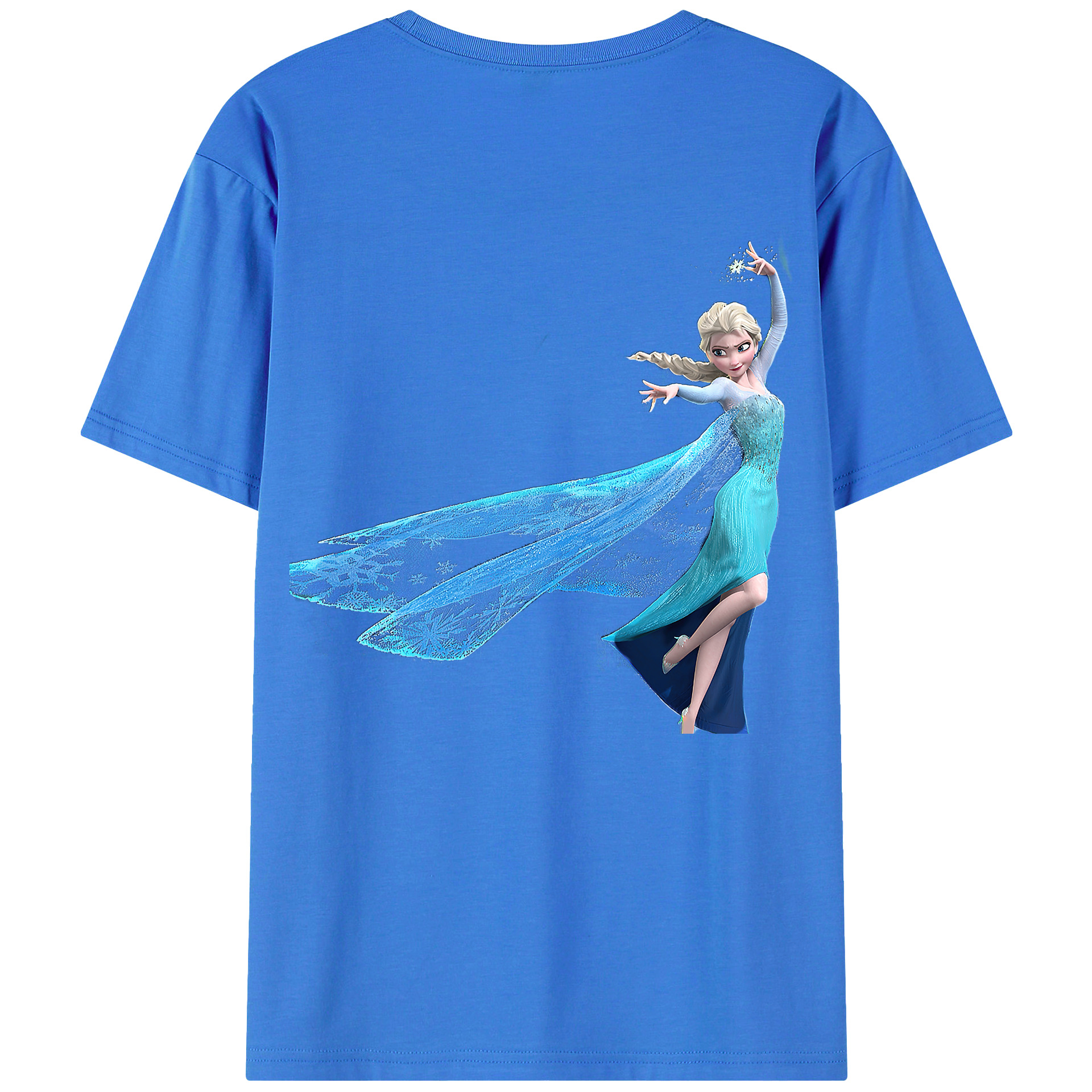 （画像用） アナと雪の女王 アンナ エルサ Frozen Anna Elsa 綿100％ メンズ半袖Tシャツ（バックプリント） 通気性