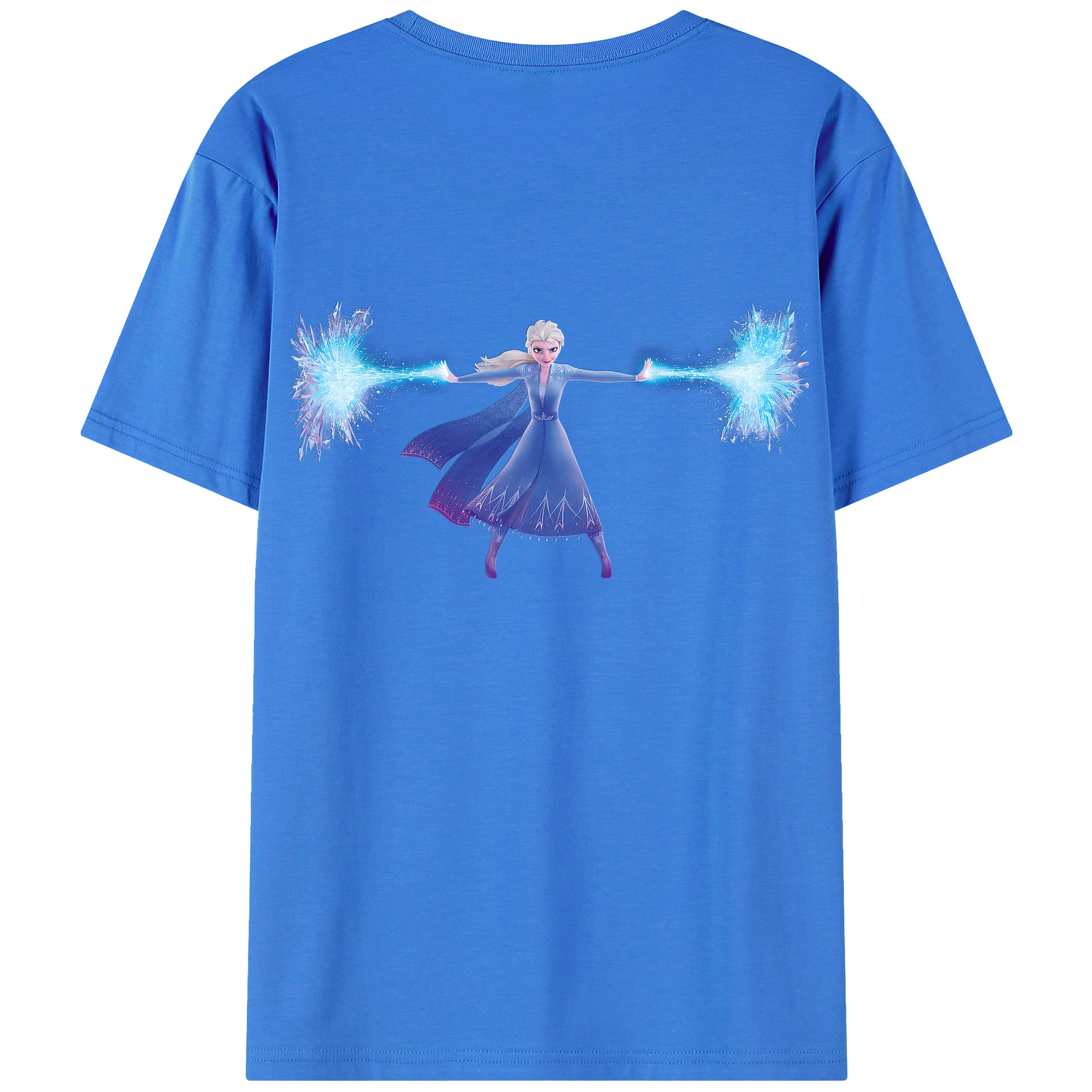 （画像用） アナと雪の女王 アンナ エルサ Frozen Anna Elsa 綿100％ メンズ半袖Tシャツ（バックプリント） 通気性