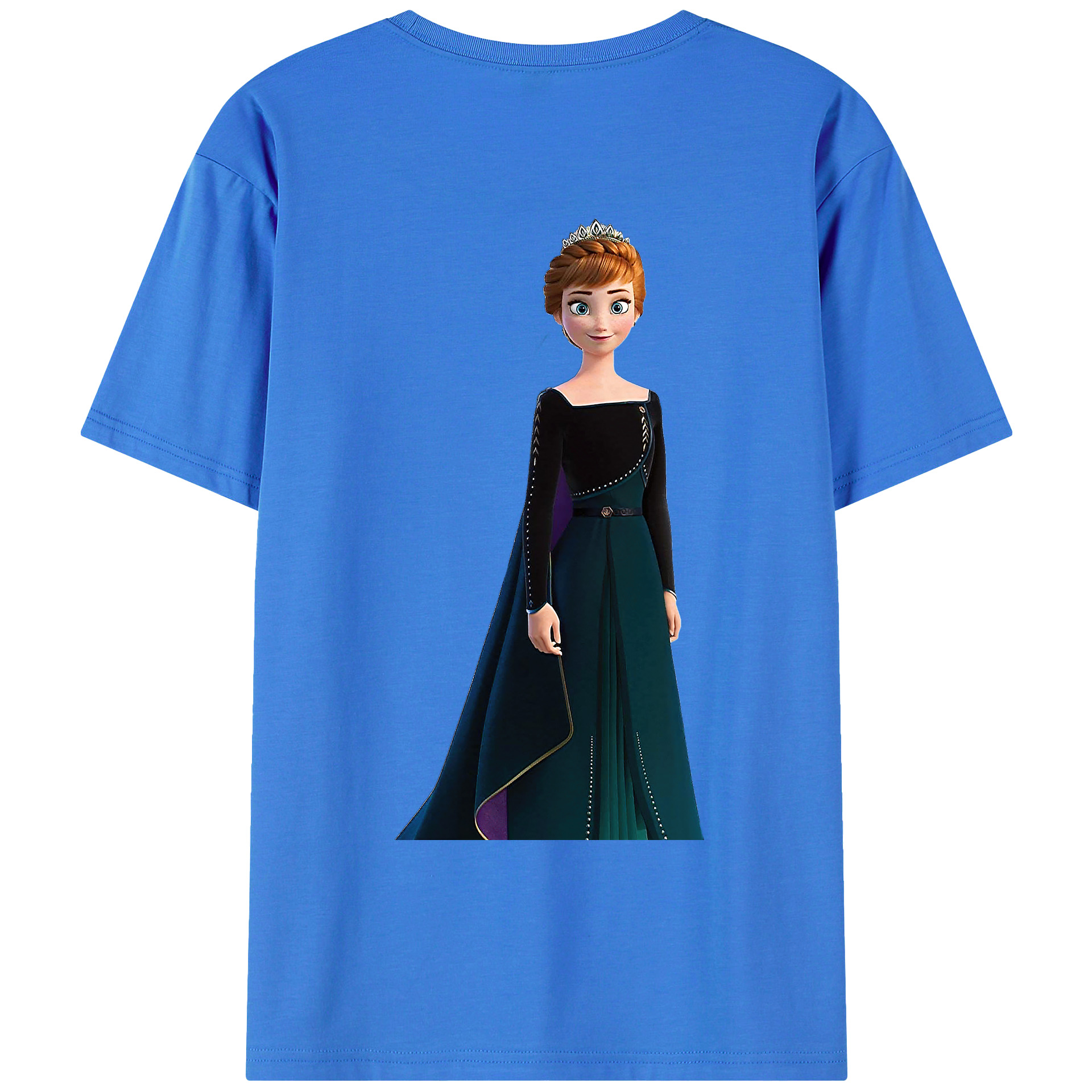 （画像用） アナと雪の女王 アンナ エルサ Frozen Anna Elsa 綿100％ メンズ半袖Tシャツ（バックプリント） 通気性