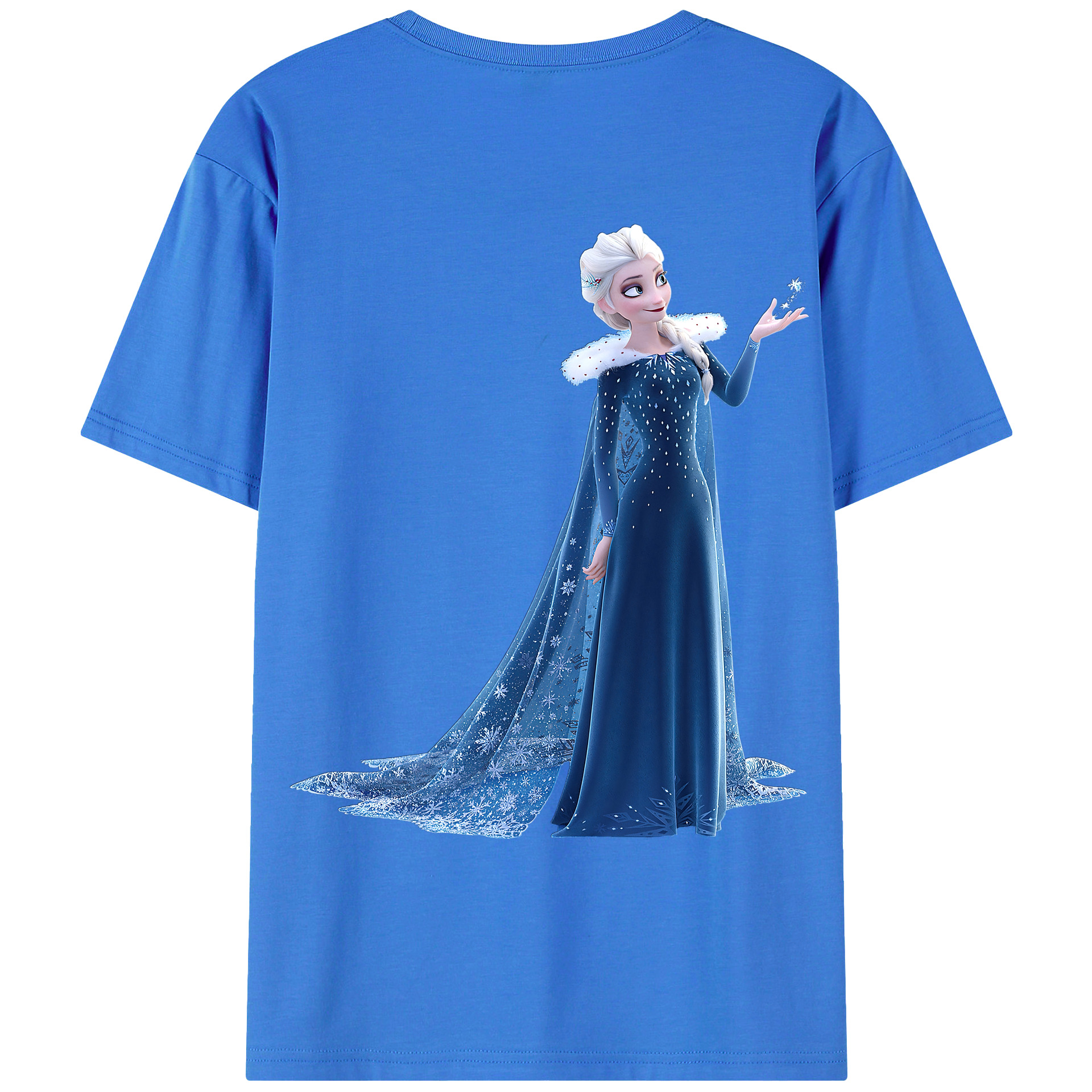 （画像用） アナと雪の女王 アンナ エルサ Frozen Anna Elsa 綿100％ メンズ半袖Tシャツ（バックプリント） 通気性