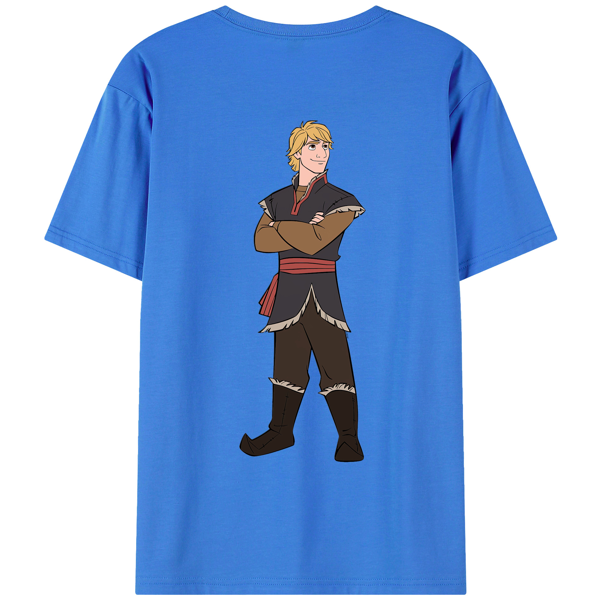 （画像用） アナと雪の女王 アンナ エルサ Frozen Anna Elsa 綿100％ メンズ半袖Tシャツ（バックプリント） 通気性
