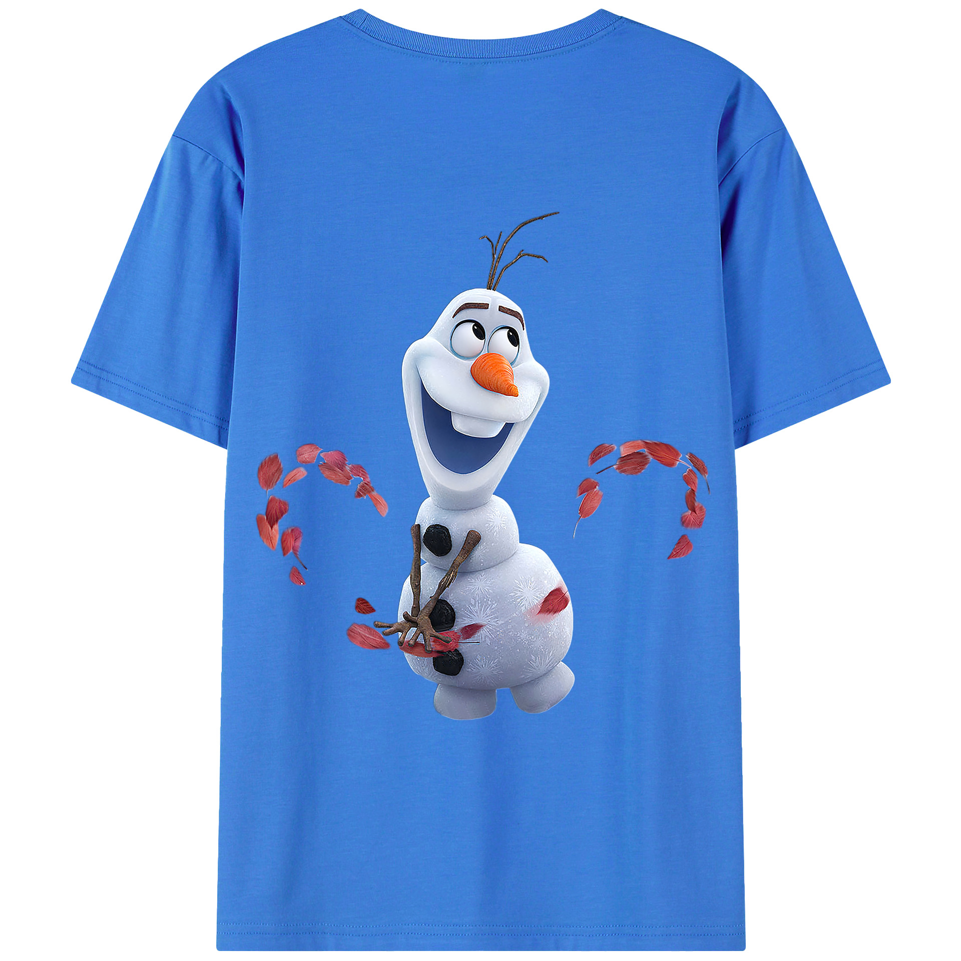 （画像用） アナと雪の女王 アンナ エルサ Frozen Anna Elsa 綿100％ メンズ半袖Tシャツ（バックプリント） 通気性