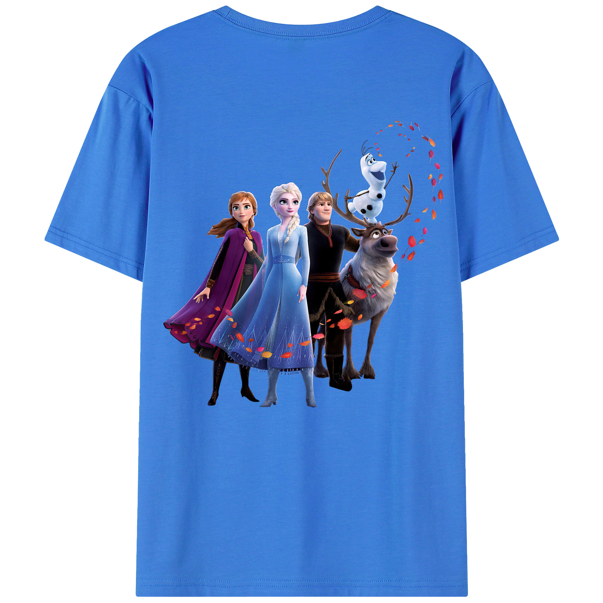 （画像用） アナと雪の女王 アンナ エルサ Frozen Anna Elsa 綿100％ メンズ半袖Tシャツ（バックプリント） 通気性