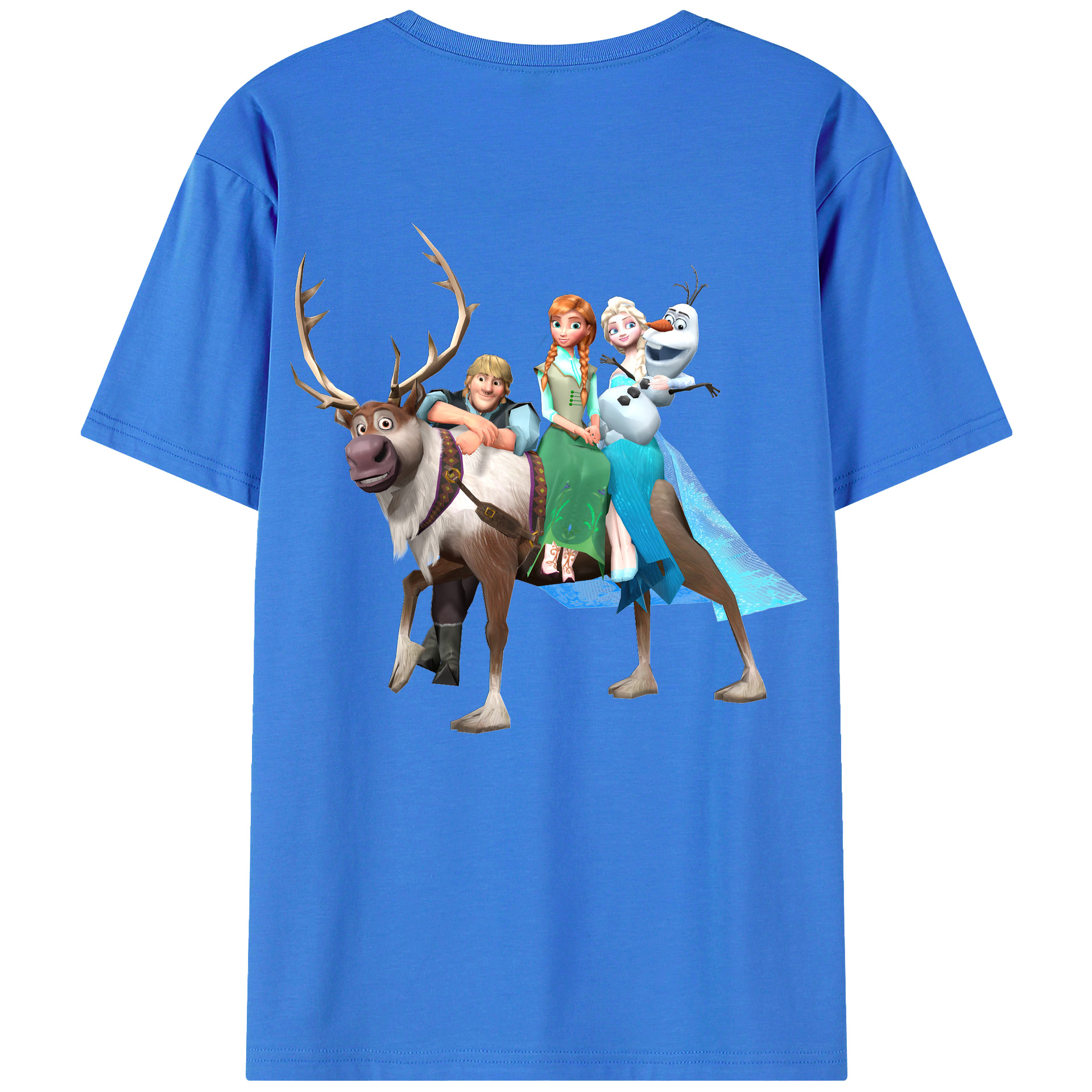 （画像用） アナと雪の女王 アンナ エルサ Frozen Anna Elsa 綿100％ メンズ半袖Tシャツ（バックプリント） 通気性