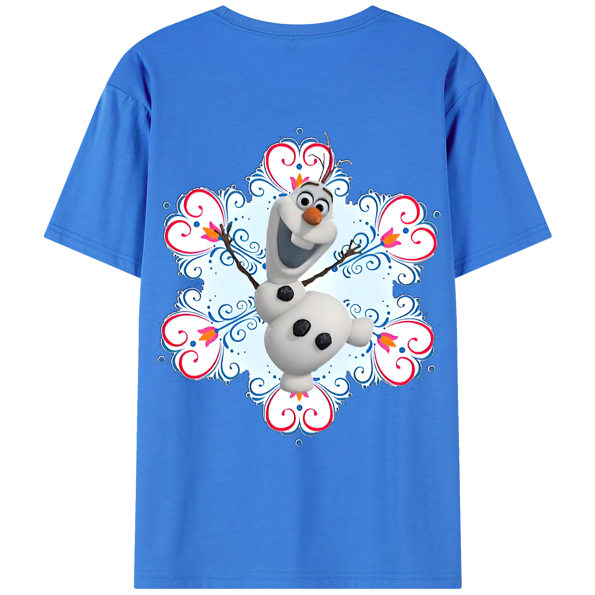 （画像用） アナと雪の女王 アンナ エルサ Frozen Anna Elsa 綿100％ メンズ半袖Tシャツ（バックプリント） 通気性