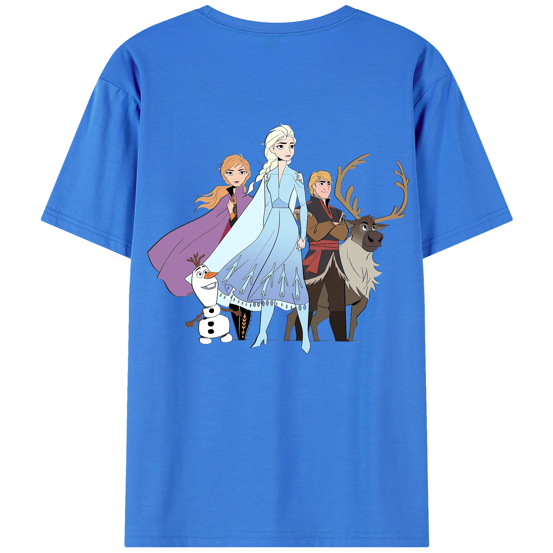 （画像用） アナと雪の女王 アンナ エルサ Frozen Anna Elsa 綿100％ メンズ半袖Tシャツ（バックプリント） 通気性