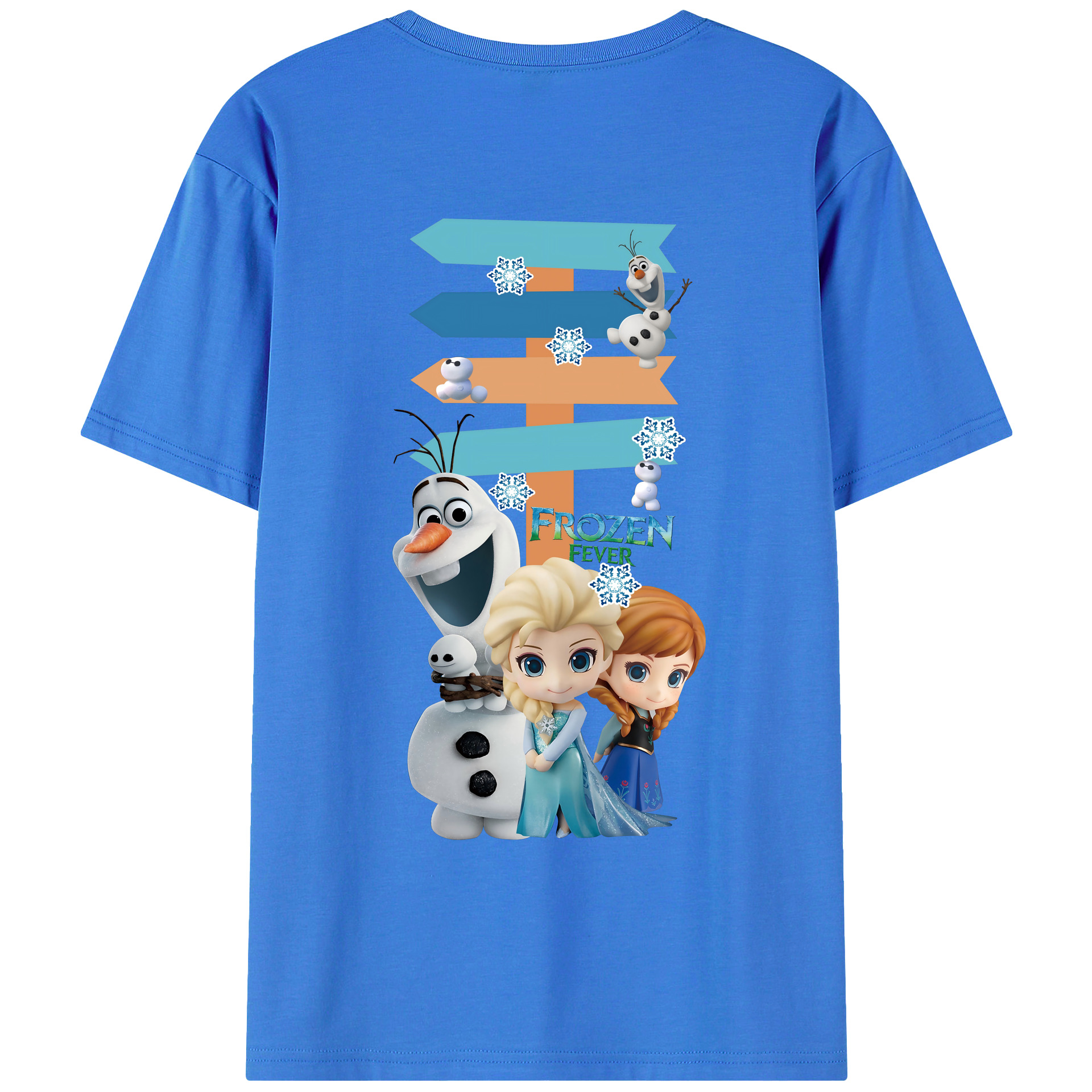 （画像用） アナと雪の女王 アンナ エルサ Frozen Anna Elsa 綿100％ メンズ半袖Tシャツ（バックプリント） 通気性
