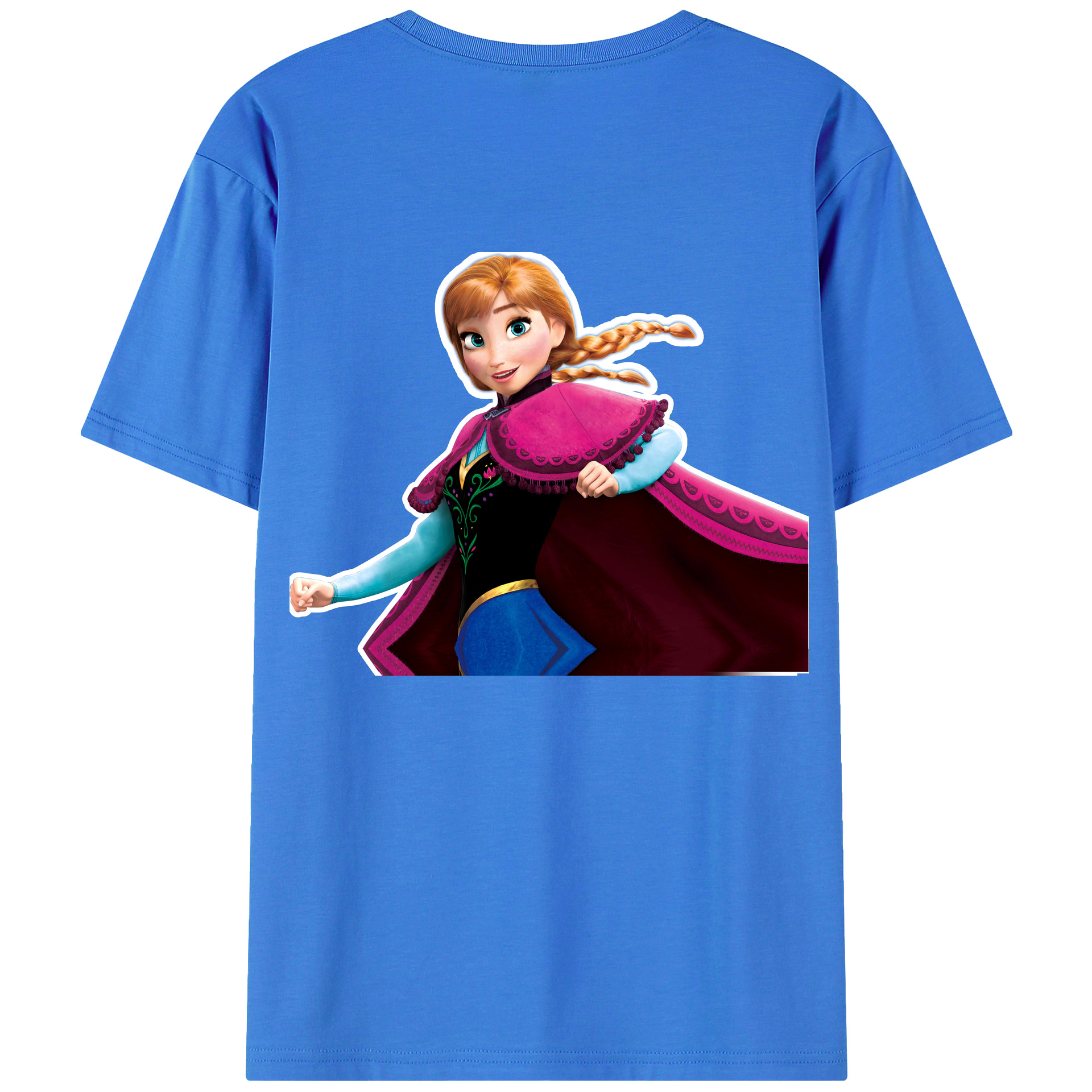 （画像用） アナと雪の女王 アンナ エルサ Frozen Anna Elsa 綿100％ メンズ半袖Tシャツ（バックプリント） 通気性