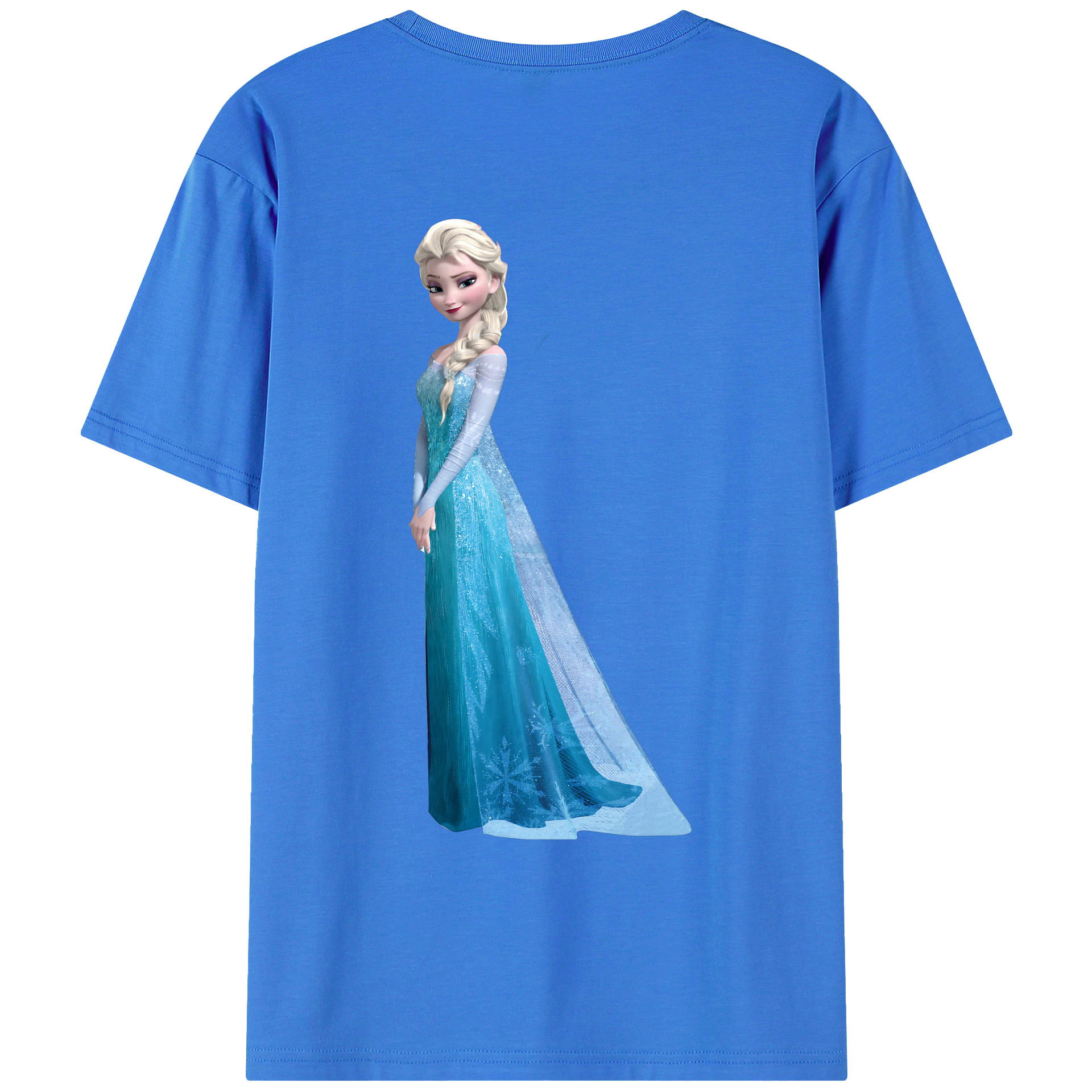 （画像用） アナと雪の女王 アンナ エルサ Frozen Anna Elsa 綿100％ メンズ半袖Tシャツ（バックプリント） 通気性