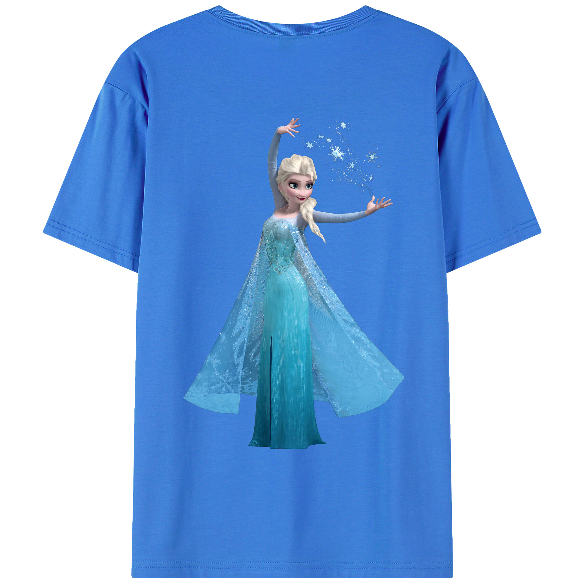 （画像用） アナと雪の女王 アンナ エルサ Frozen Anna Elsa 綿100％ メンズ半袖Tシャツ（バックプリント） 通気性
