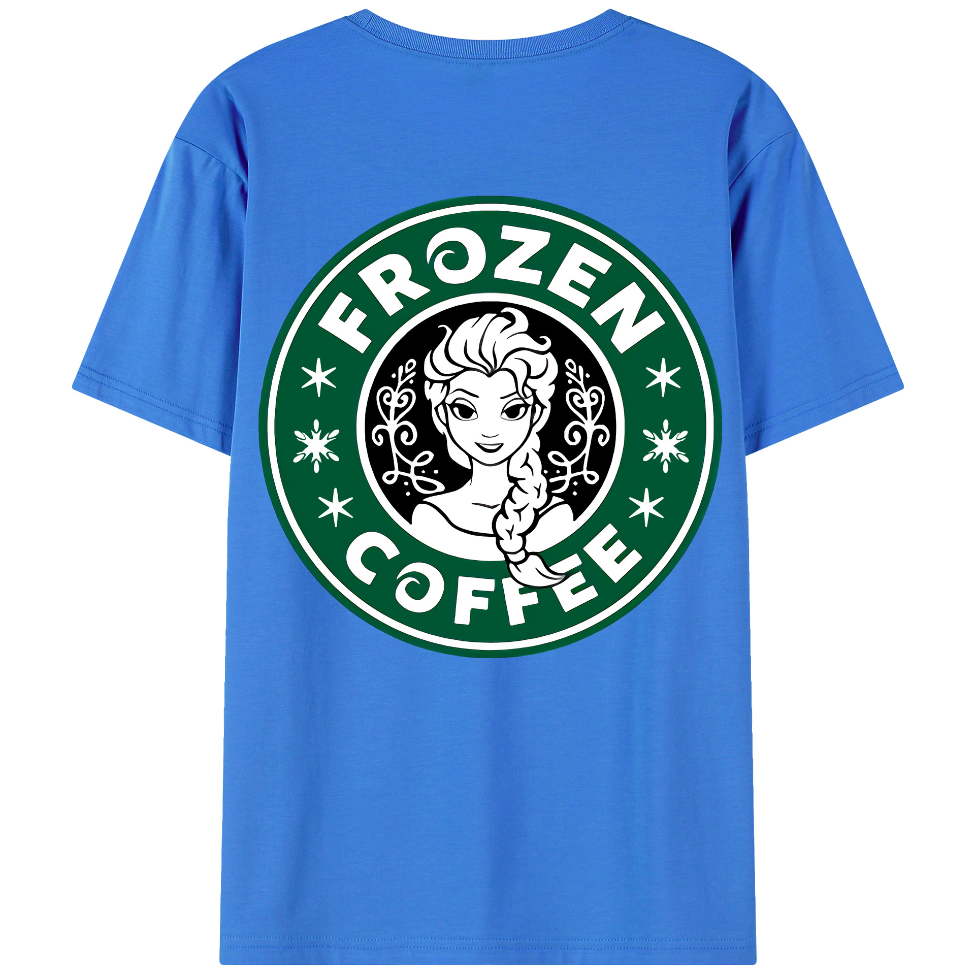 （画像用） アナと雪の女王 アンナ エルサ Frozen Anna Elsa 綿100％ メンズ半袖Tシャツ（バックプリント） 通気性