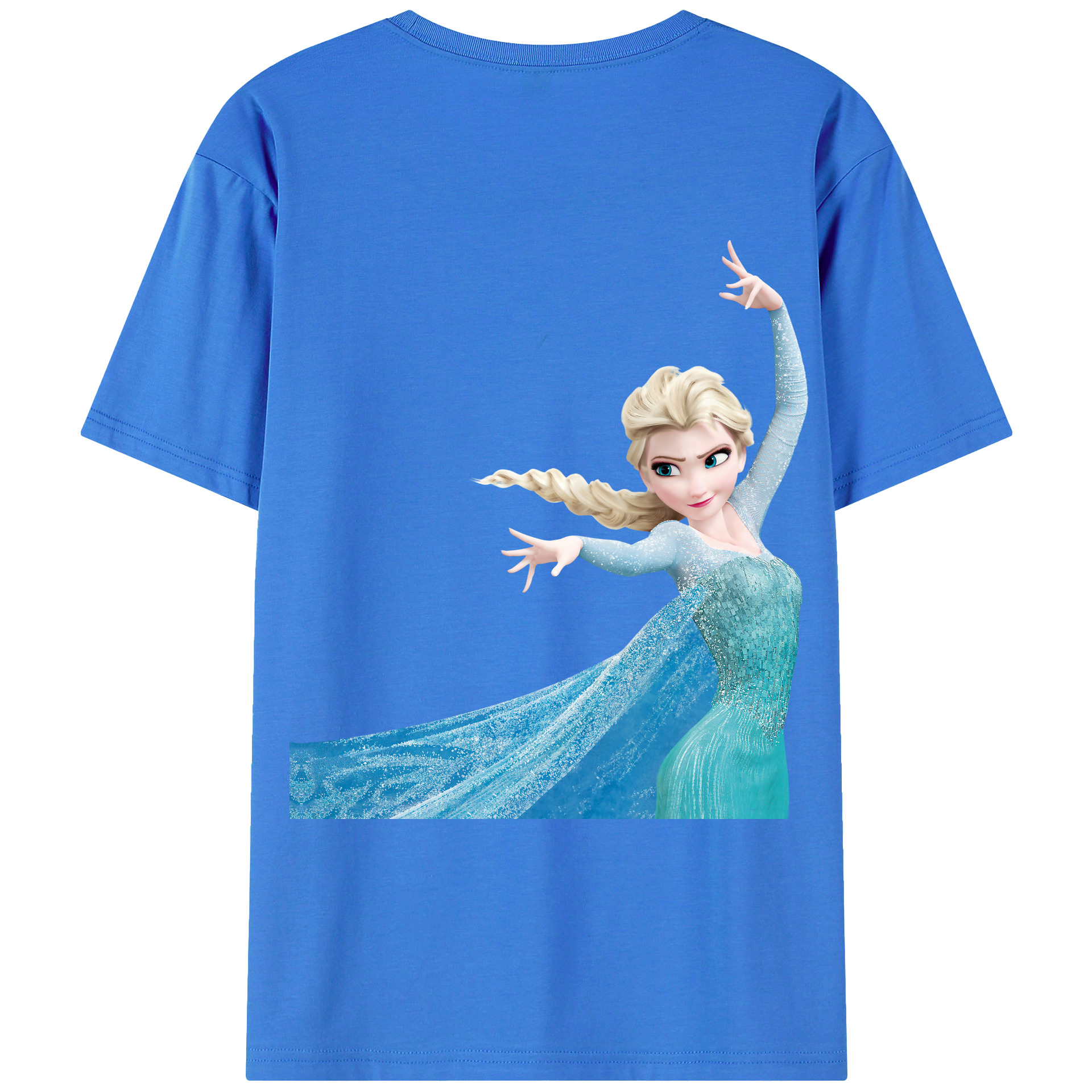 （画像用） アナと雪の女王 アンナ エルサ Frozen Anna Elsa 綿100％ メンズ半袖Tシャツ（バックプリント） 通気性