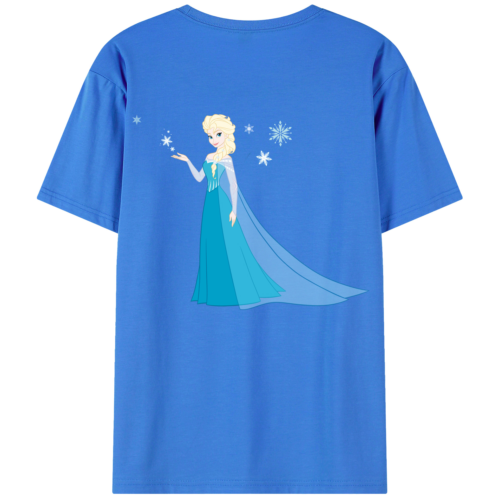 （画像用） アナと雪の女王 アンナ エルサ Frozen Anna Elsa 綿100％ メンズ半袖Tシャツ（バックプリント） 通気性