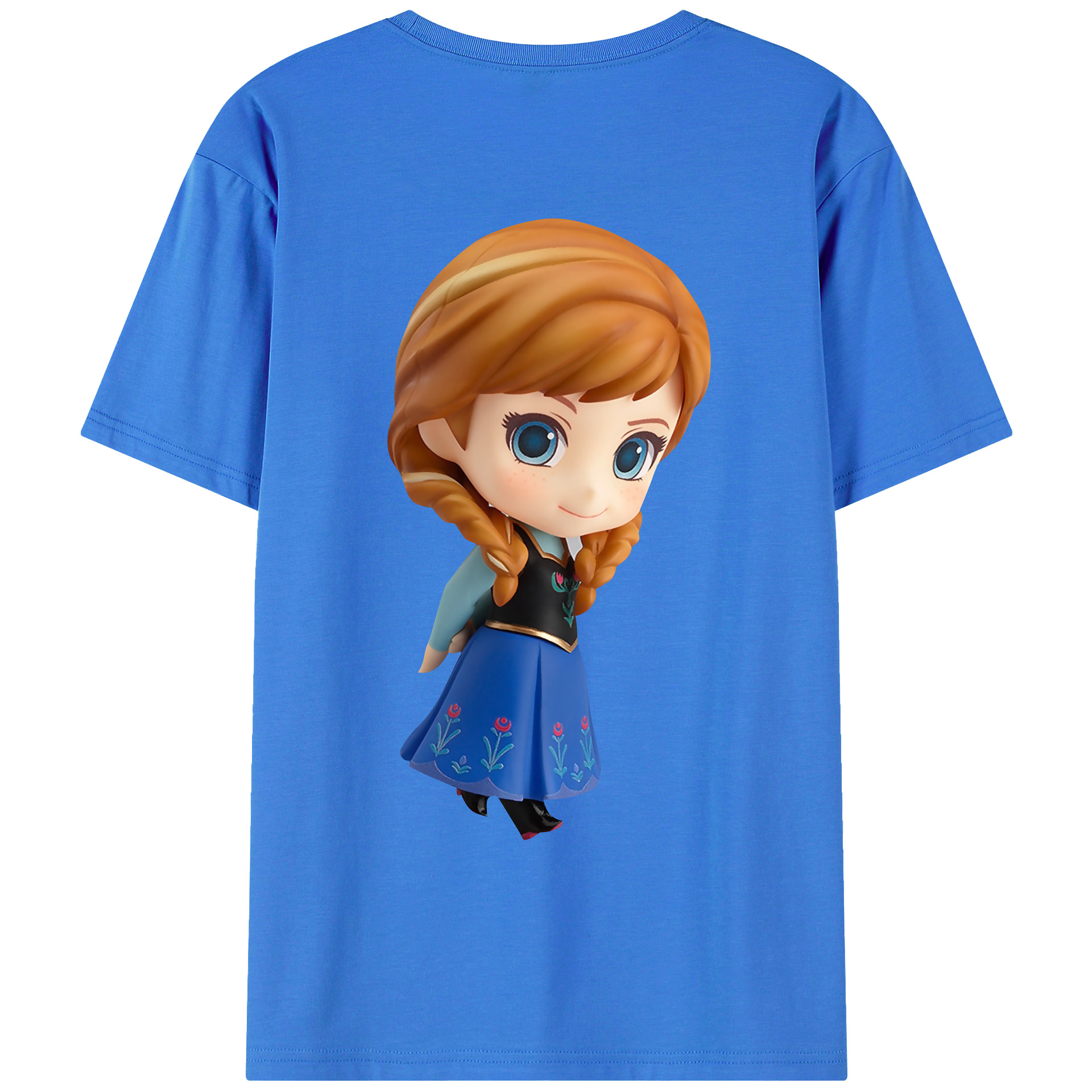 （画像用） アナと雪の女王 アンナ エルサ Frozen Anna Elsa 綿100％ メンズ半袖Tシャツ（バックプリント） 通気性