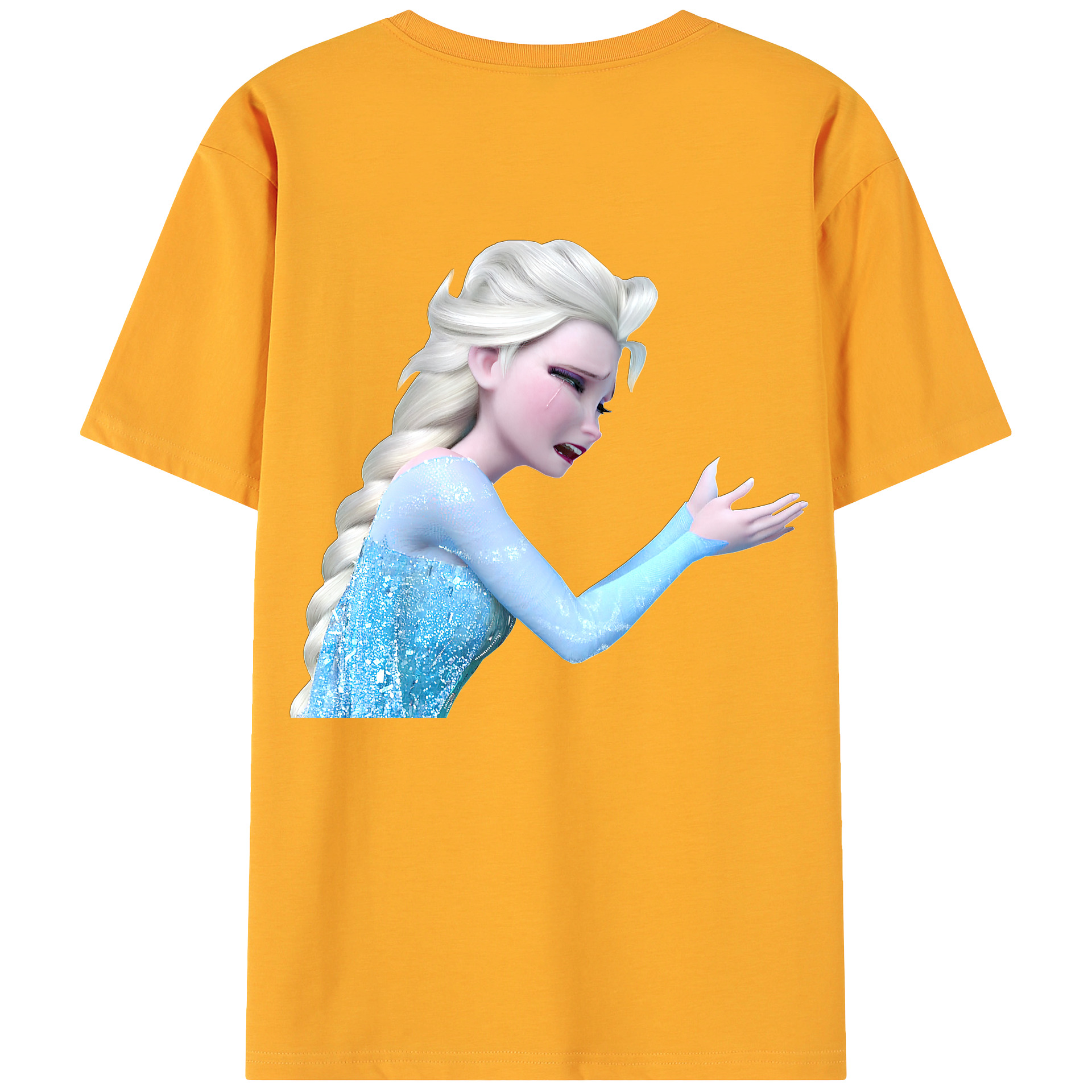 （画像用） アナと雪の女王 アンナ エルサ Frozen Anna Elsa 綿100％ メンズ半袖Tシャツ（バックプリント） 通気性