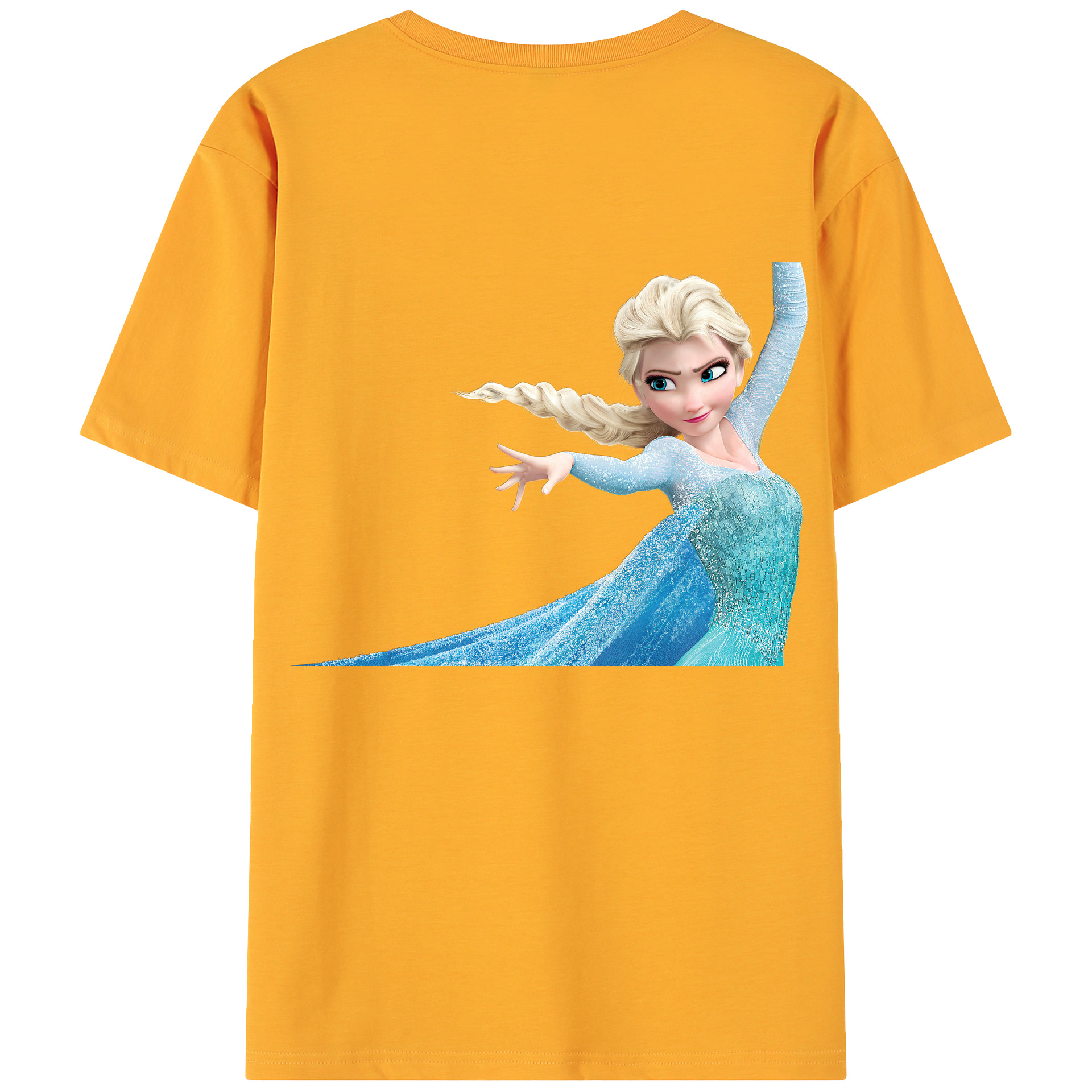 （画像用） アナと雪の女王 アンナ エルサ Frozen Anna Elsa 綿100％ メンズ半袖Tシャツ（バックプリント） 通気性