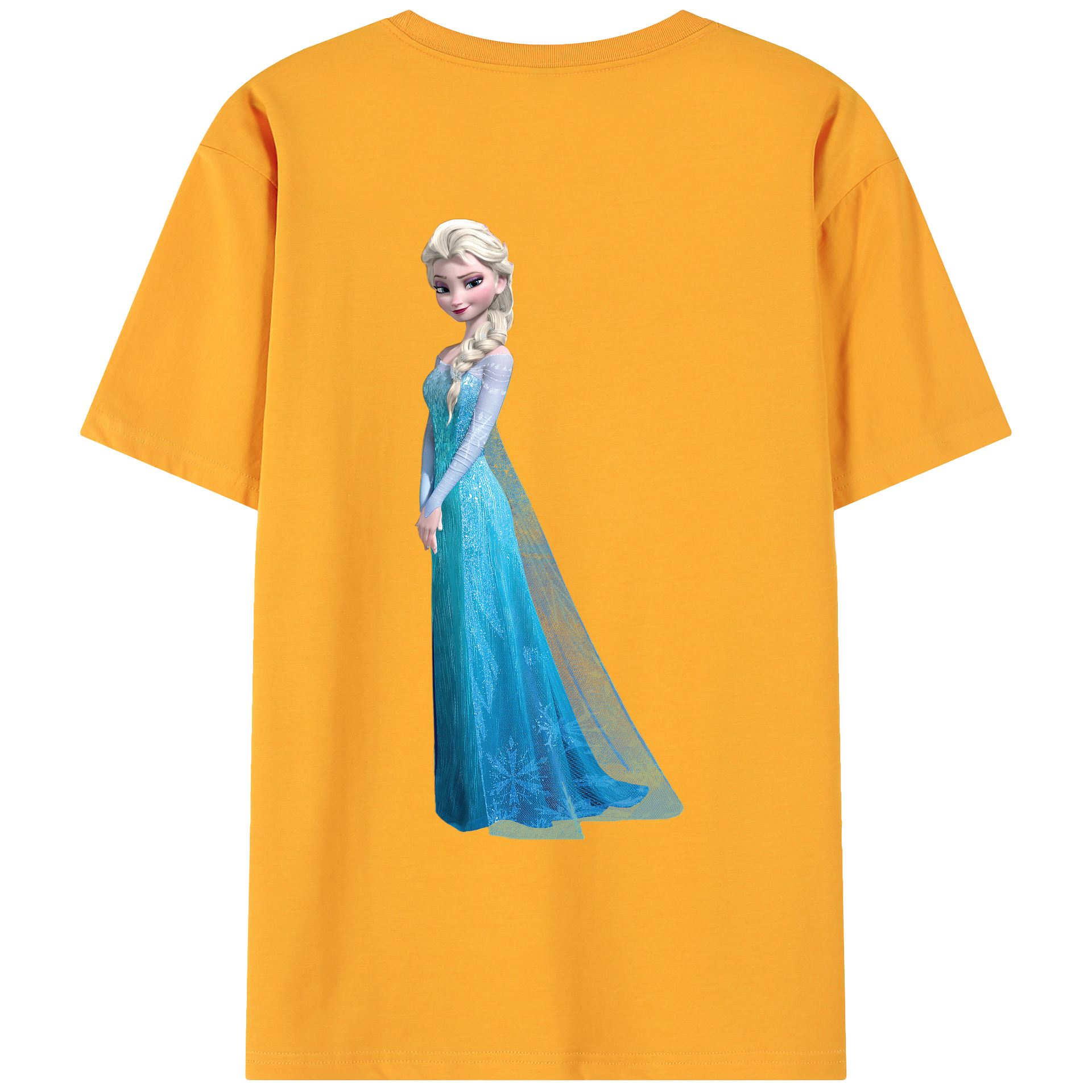 （画像用） アナと雪の女王 アンナ エルサ Frozen Anna Elsa 綿100％ メンズ半袖Tシャツ（バックプリント） 通気性